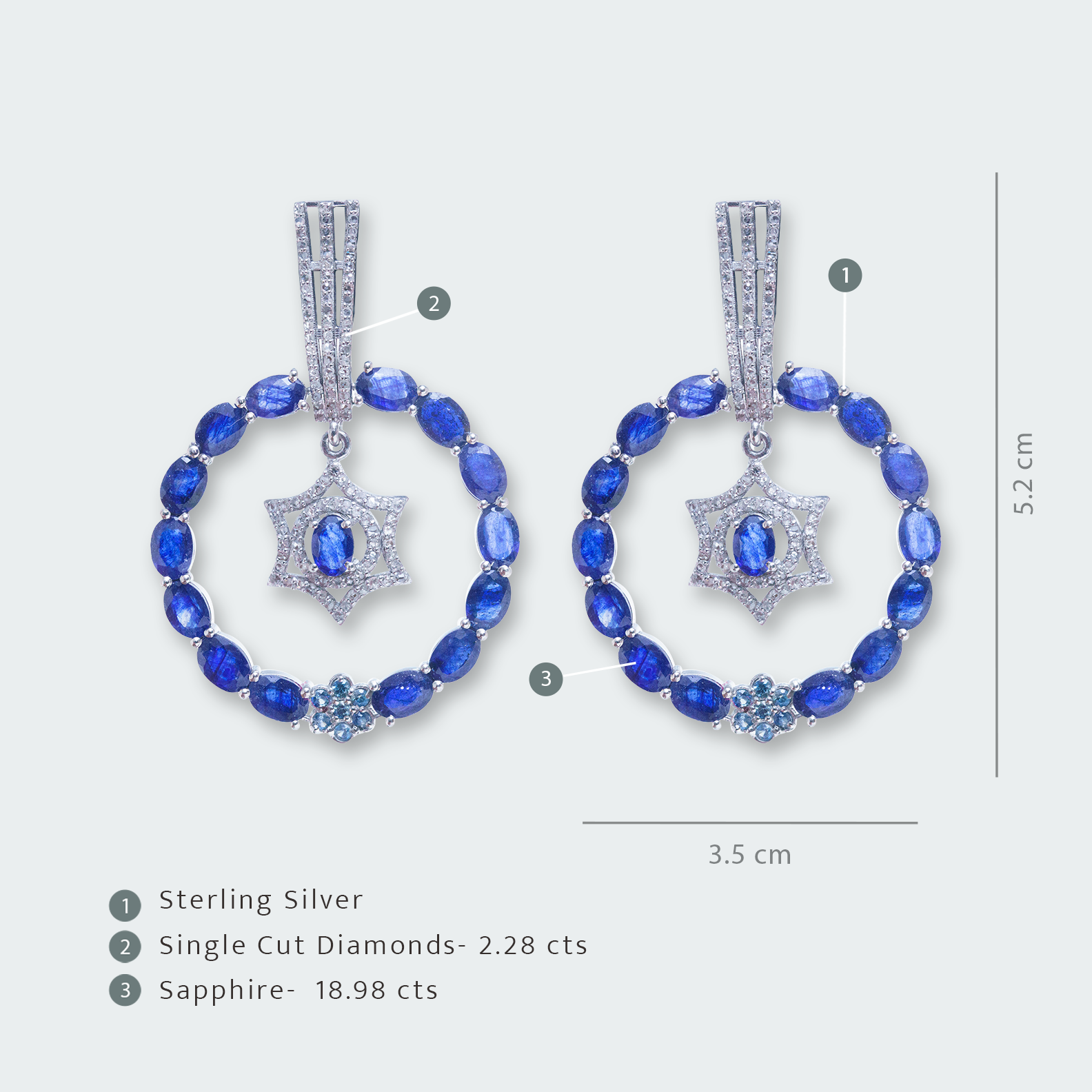 Serenade Sapphire Diamond Hoops