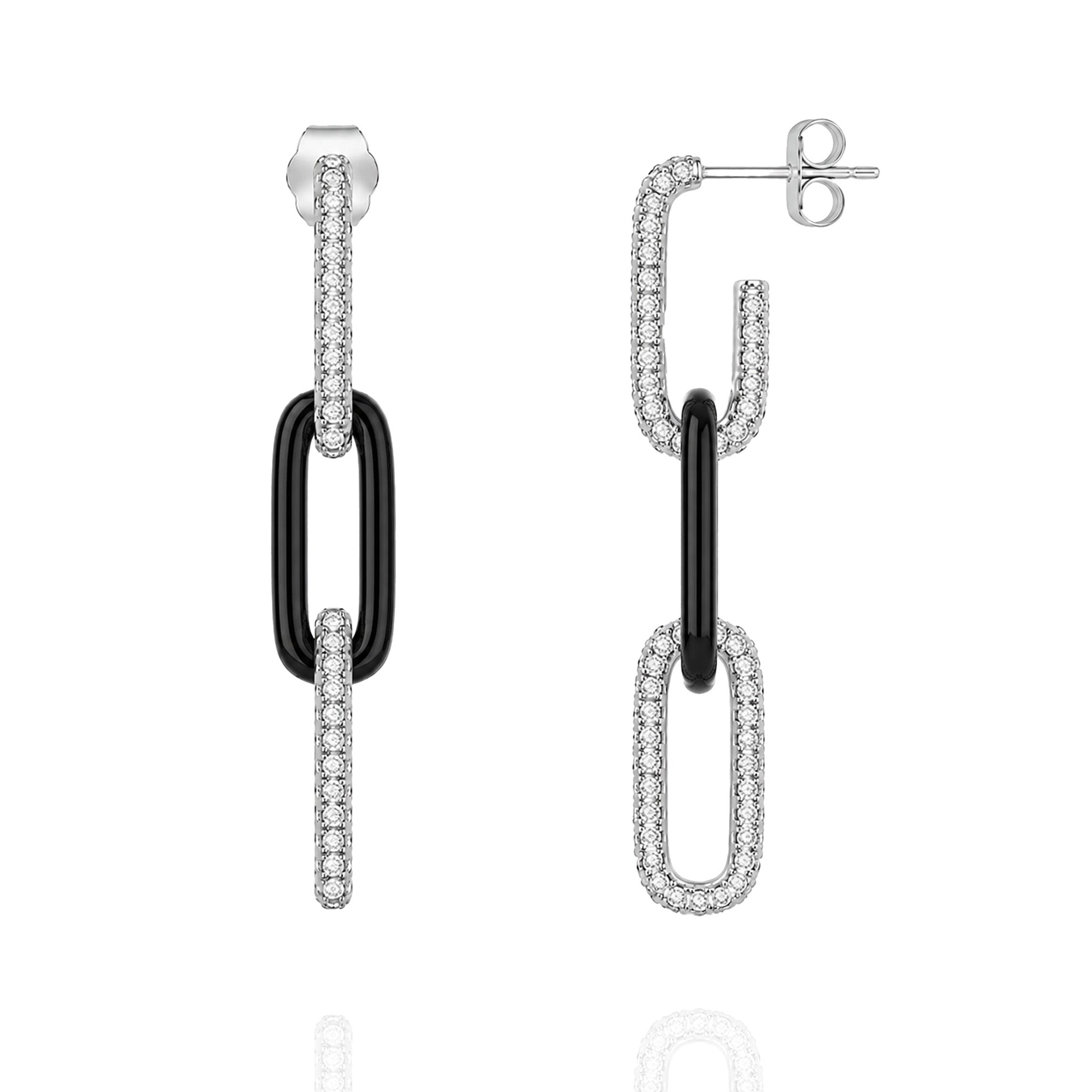 Space Between Bars Diamond Earrings