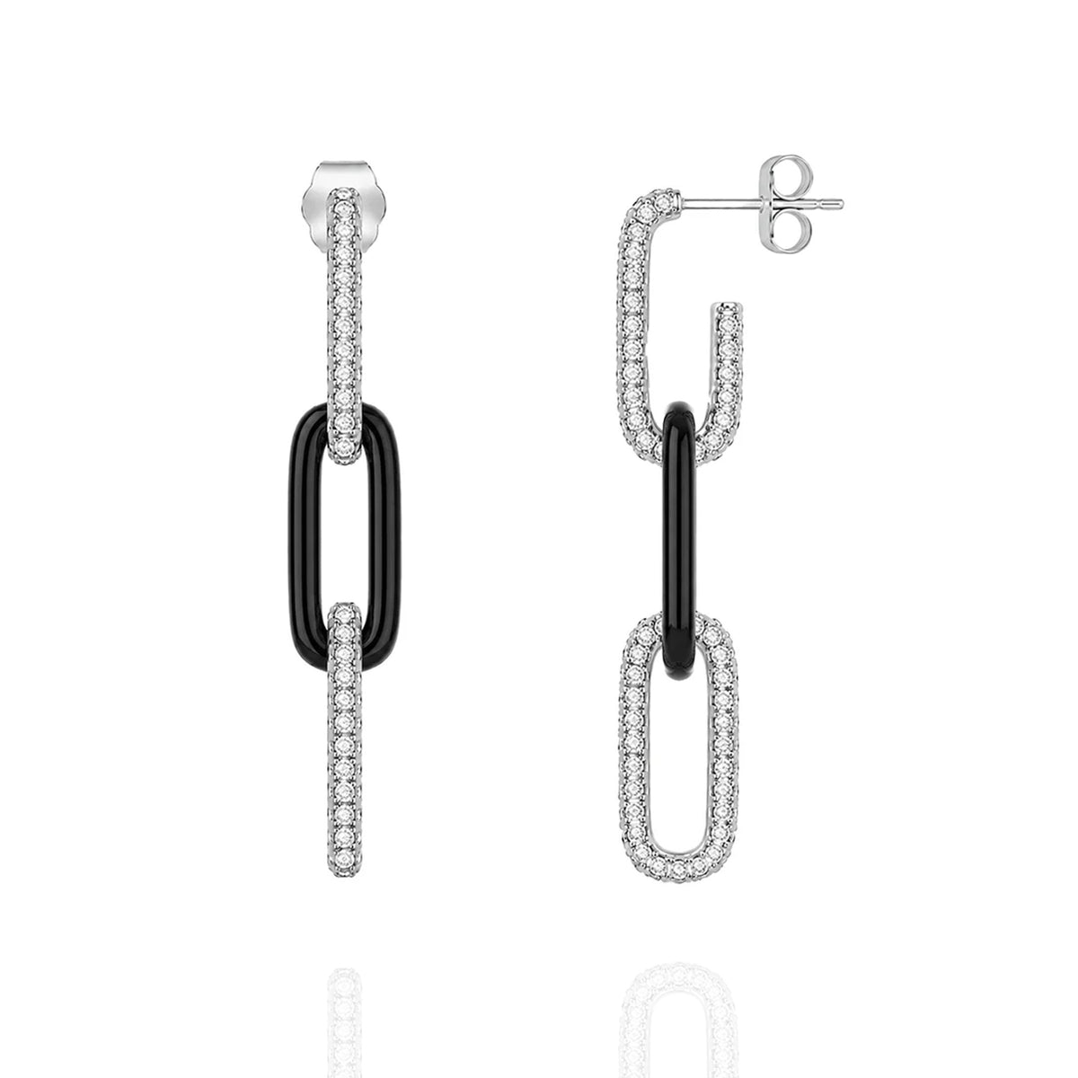 Space Between Bars Diamond Earrings