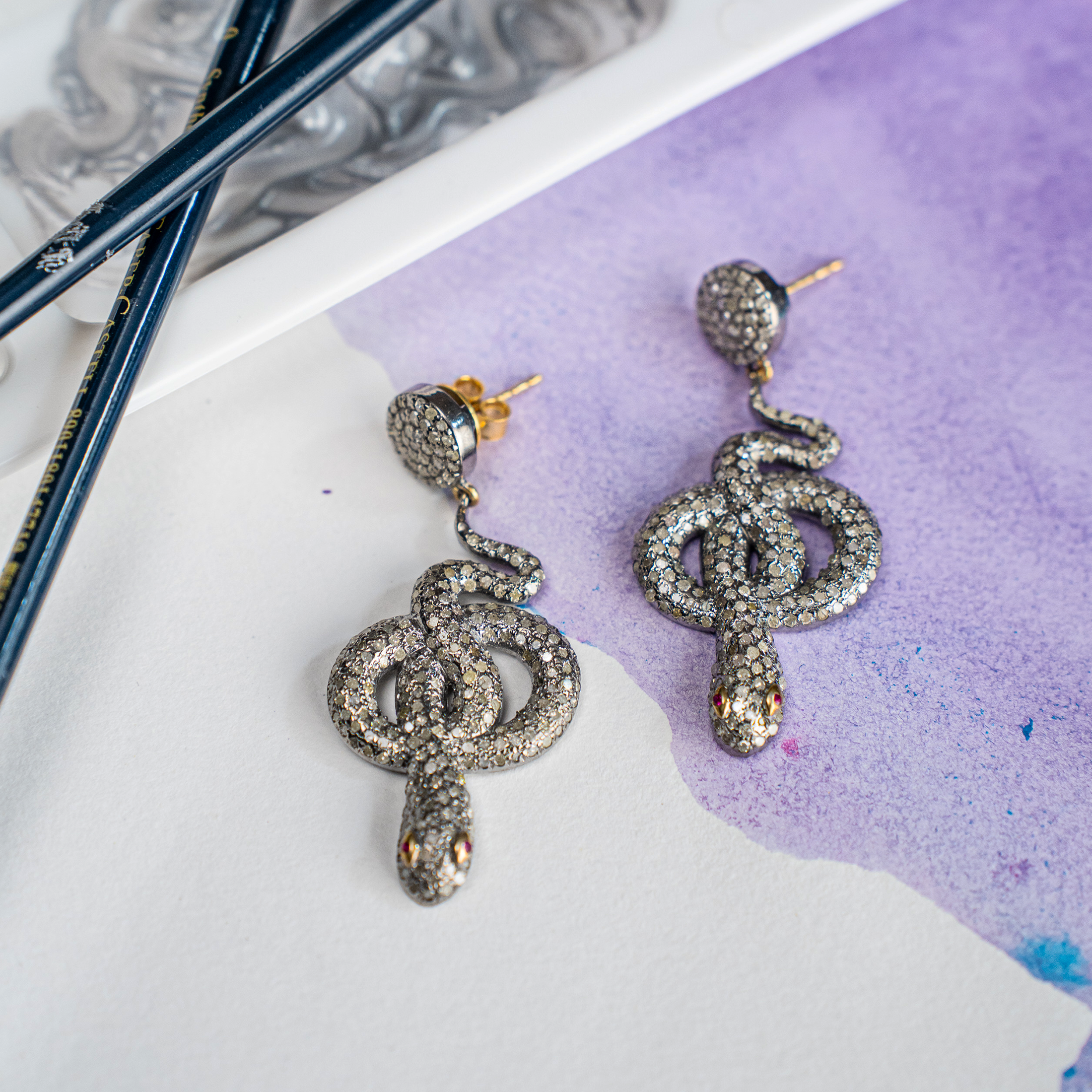 Sylvia Diamond Ruby Earrings