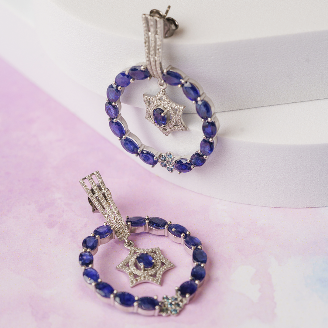 Serenade Diamond Sapphire Earrings