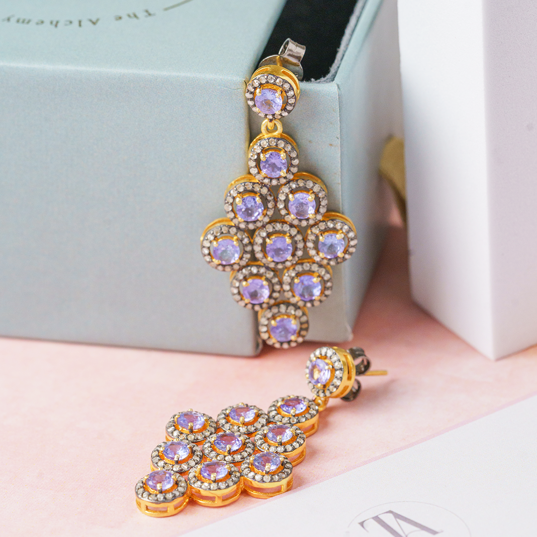 Iris Diamond Tanzanite Earrings