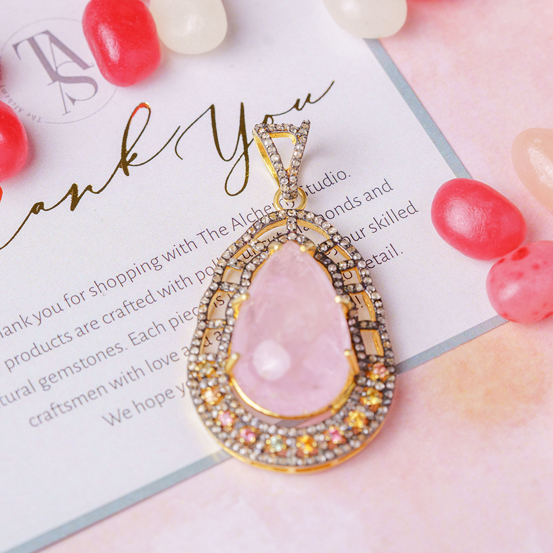 Esme Diamond Tourmaline Morganite Pendant
