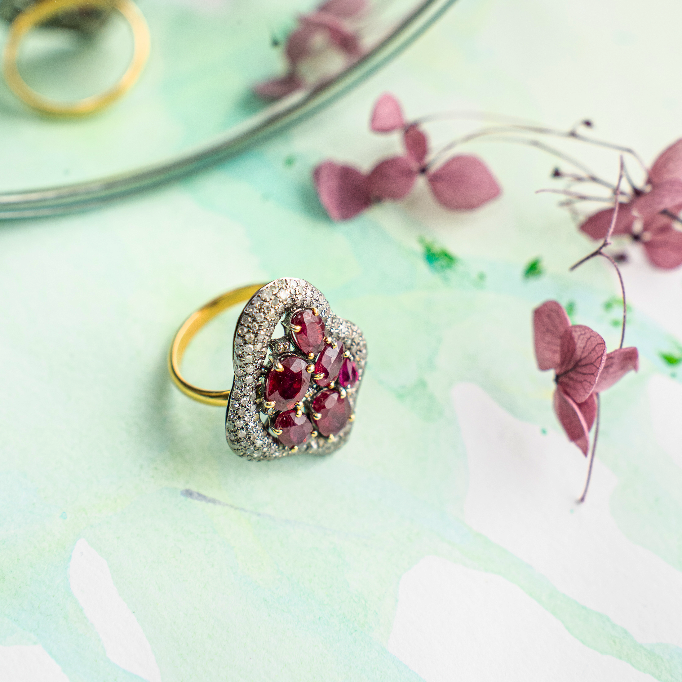 Rufina diamond ruby Ring