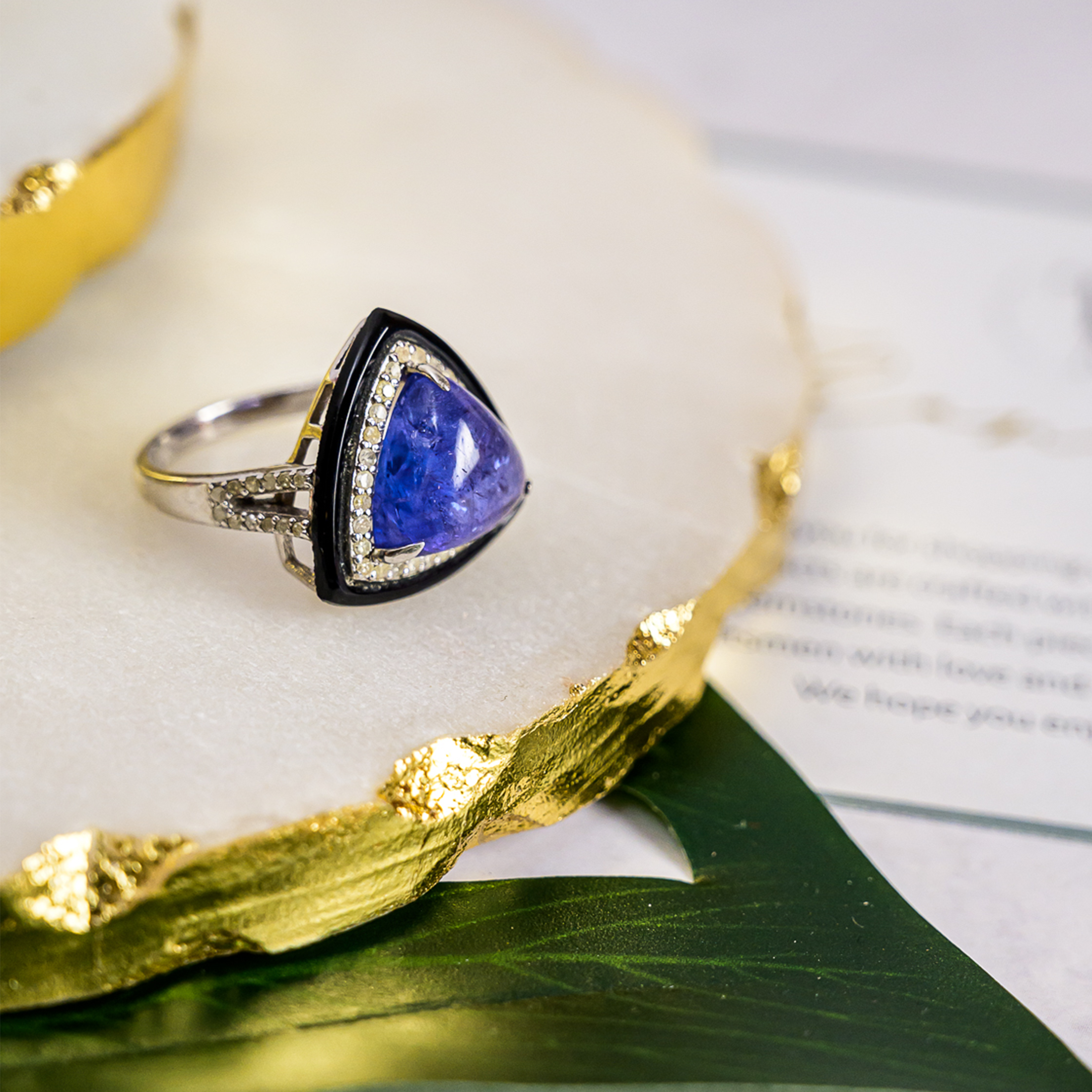 Felix Diamond Tanzanite Black Onyx Ring