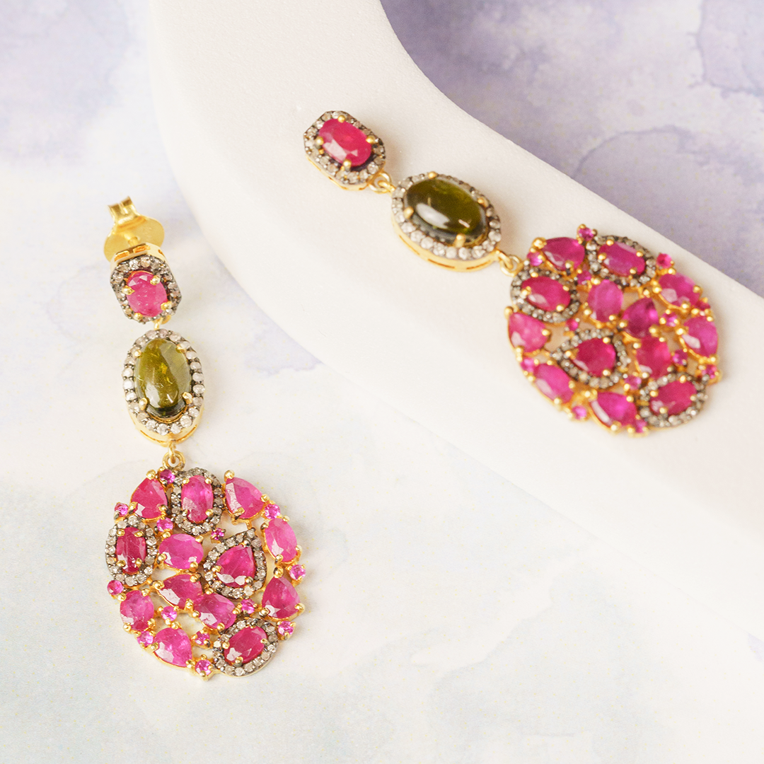 Aurora Diamond Ruby Earrings