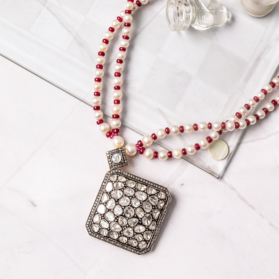 Tanisi Polki ruby Necklace