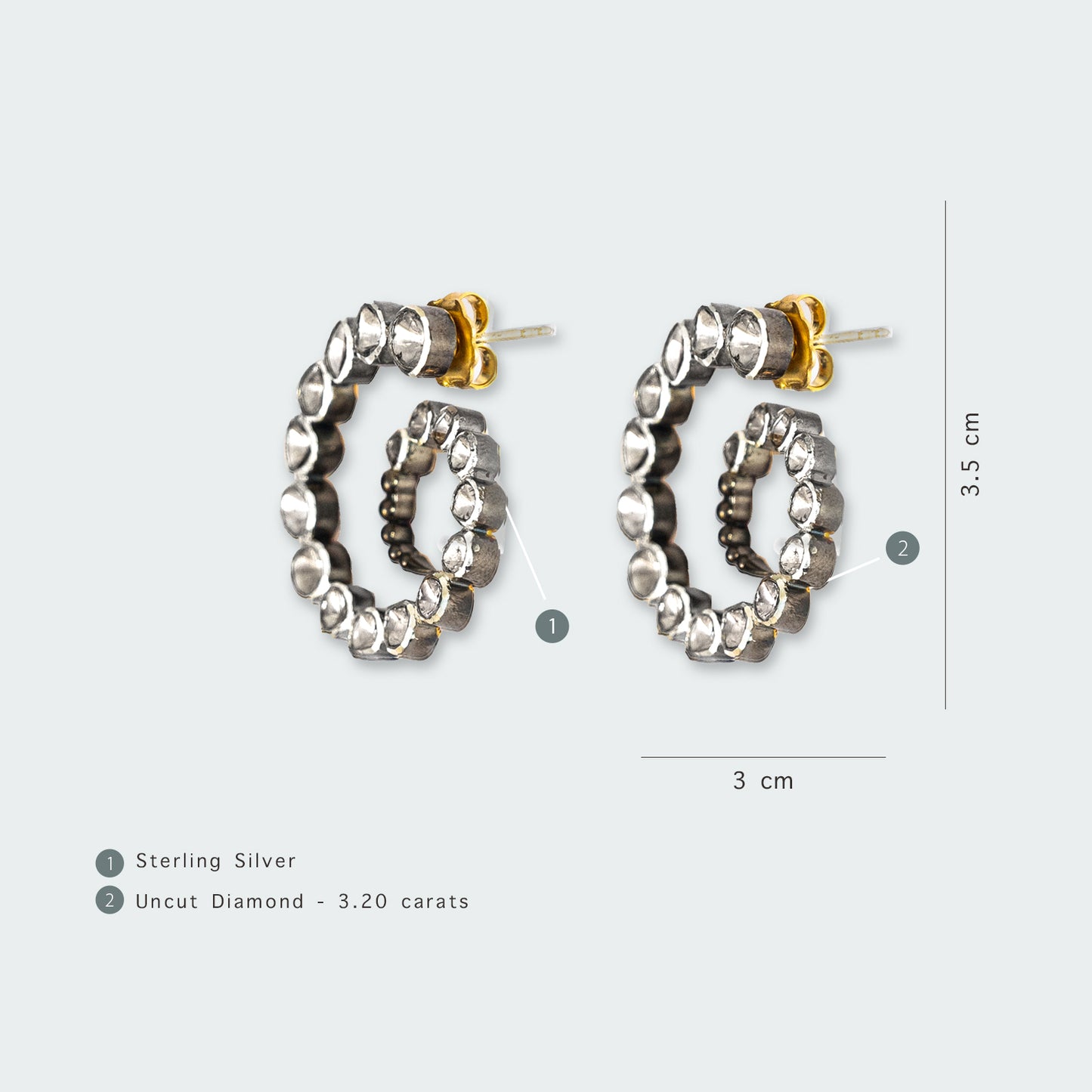 Swirl Uncut Diamond Hoops