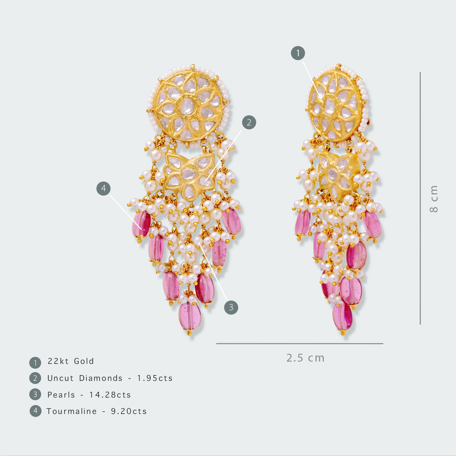 Tamara Tourmaline Polki Earrings