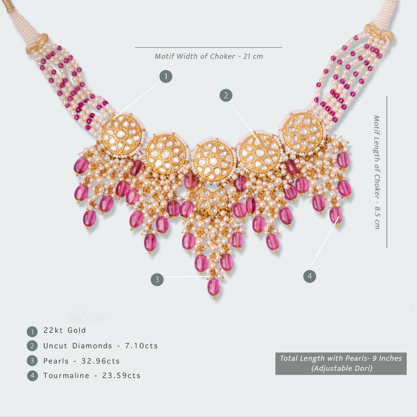 Tamara Tourmaline Polki Necklace