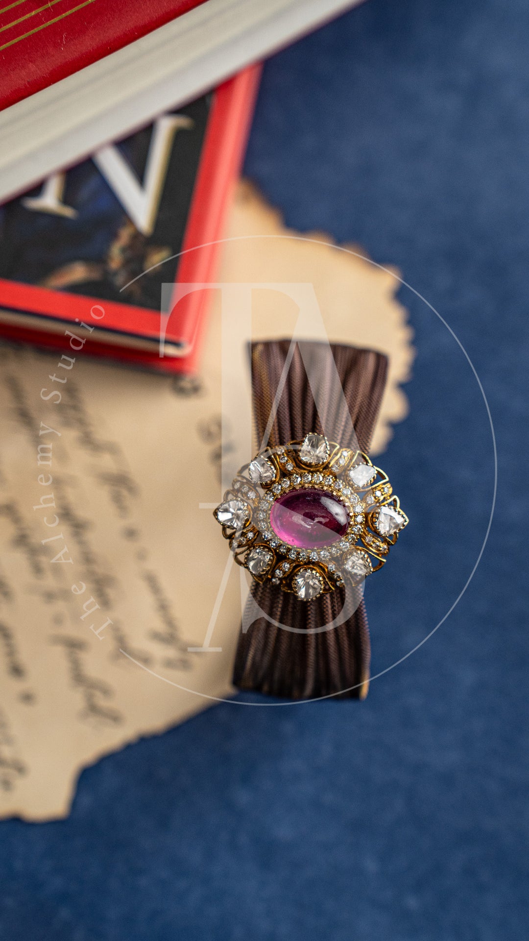 Crest Tourmaline and Uncut Diamond Cuff