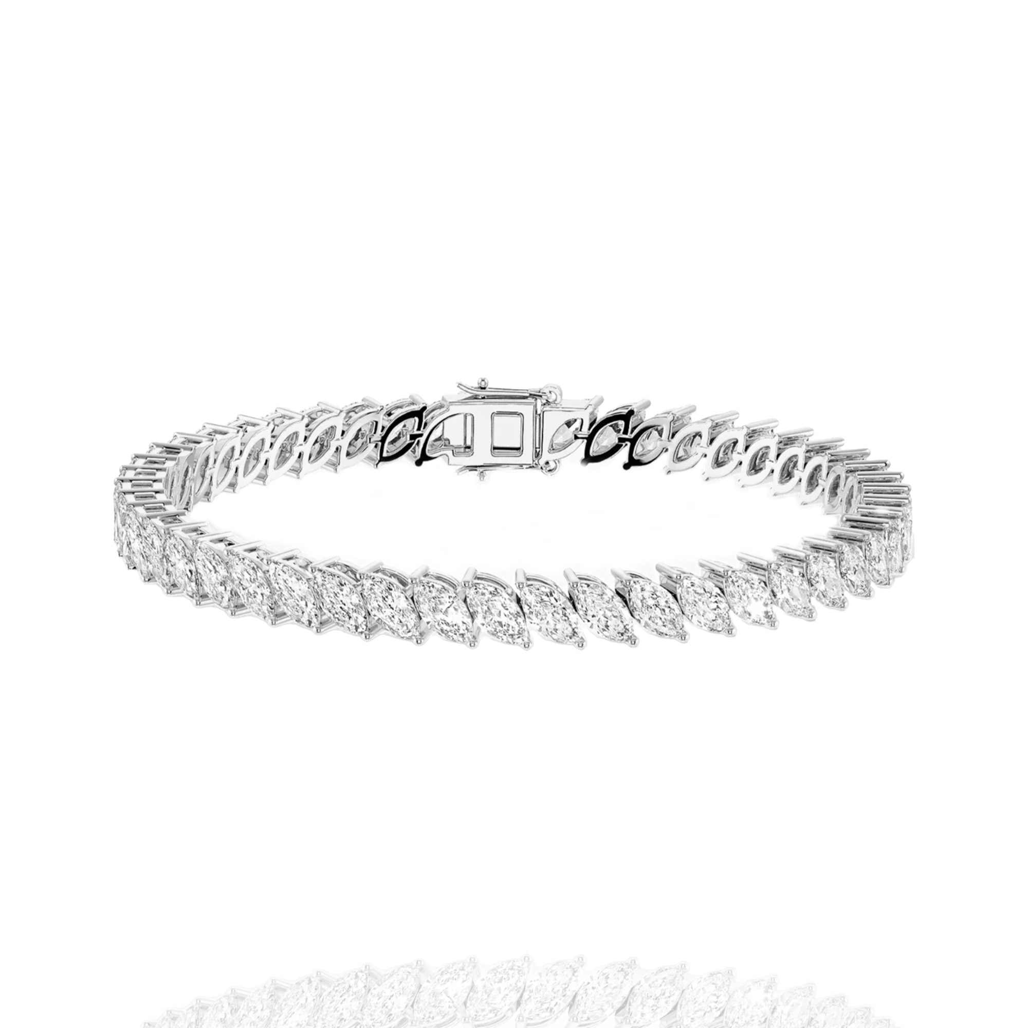 0.20 pointer classic marquise lab grown solitaire tennis bracelet