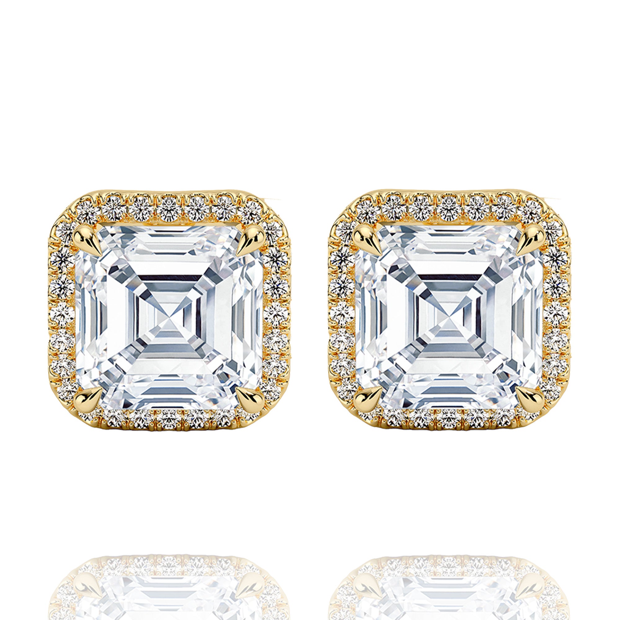 Classic Halo Asher Lab Grown Solitaire Earrings