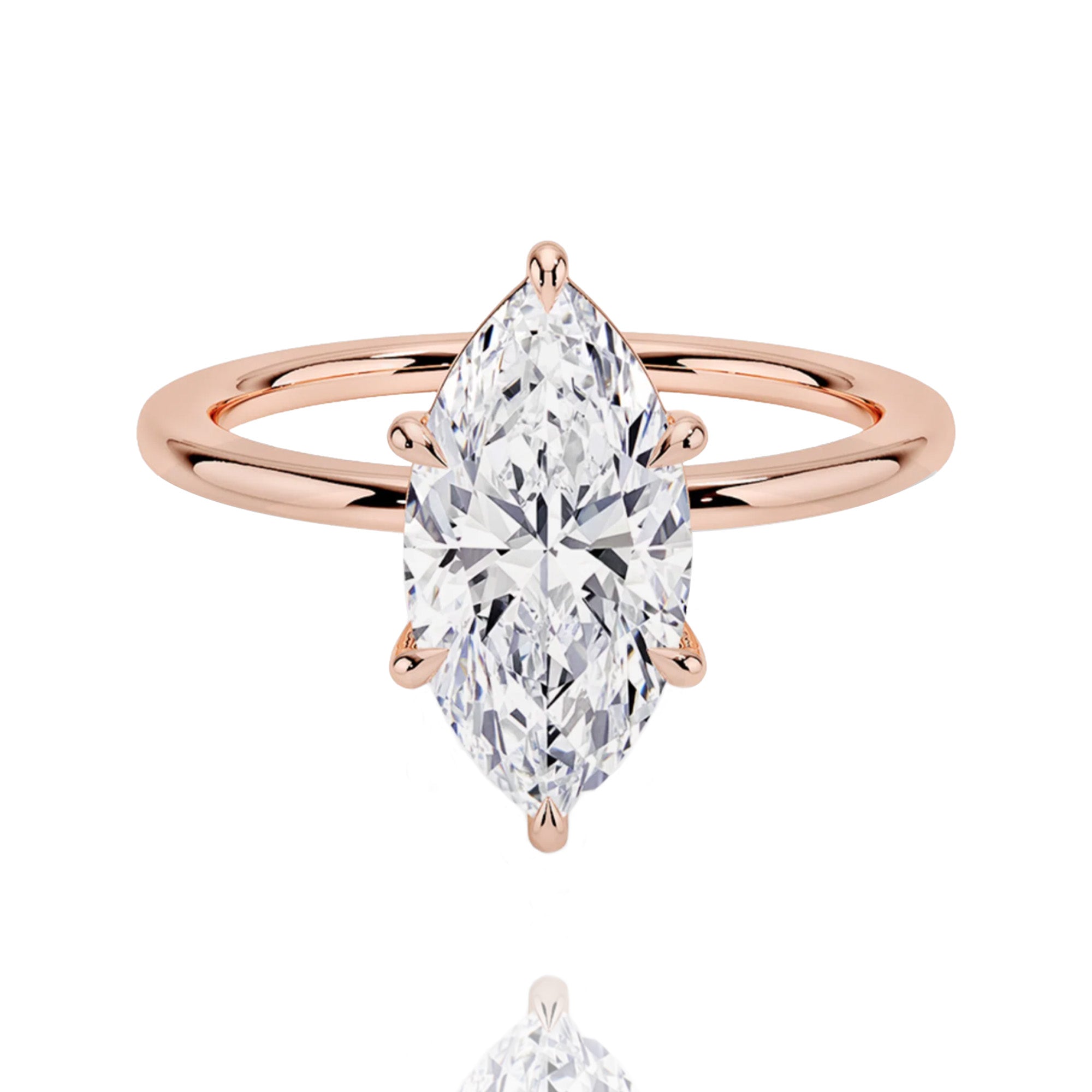 classic marquise lab grown solitaire ring