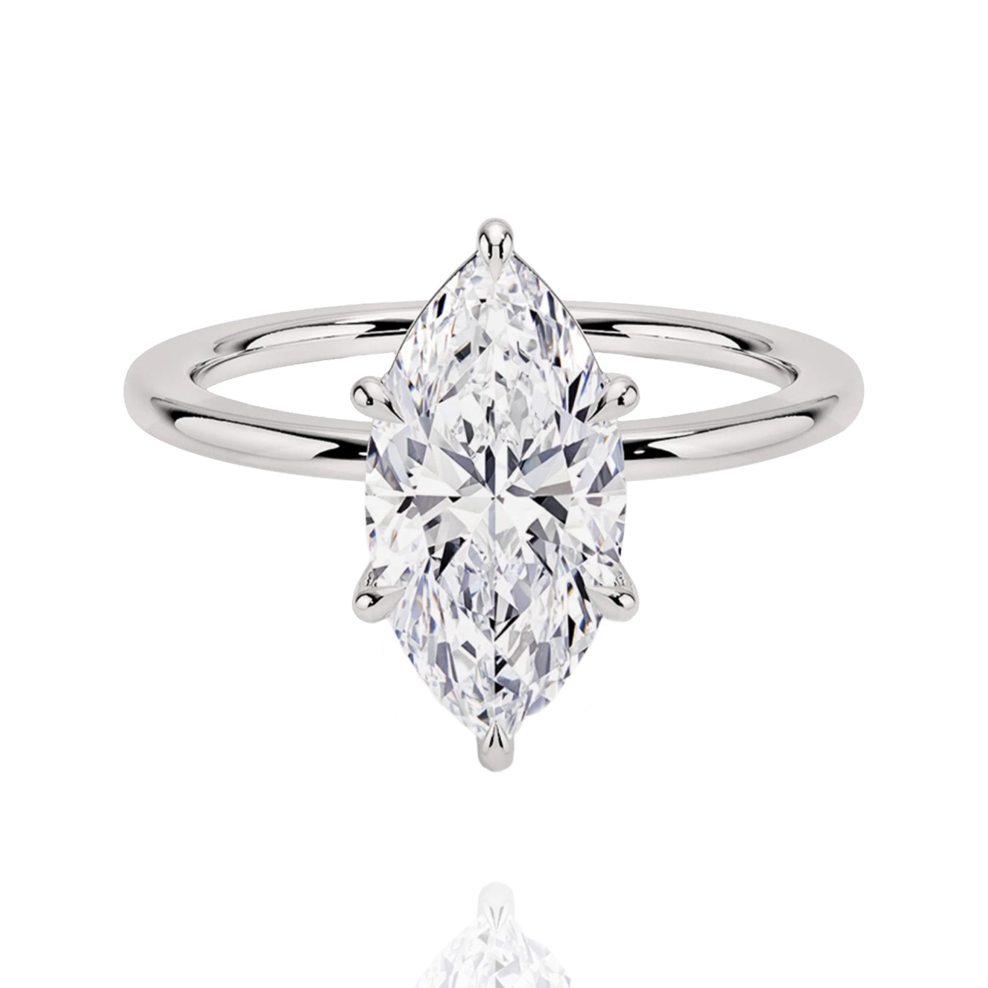 classic marquise lab grown solitaire ring
