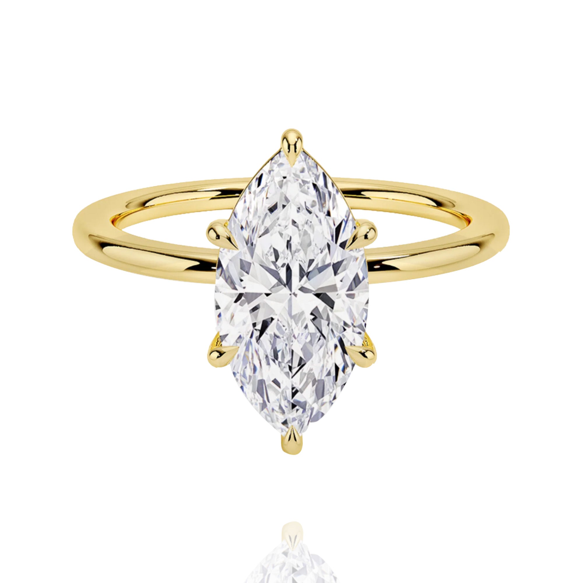classic marquise lab grown solitaire ring