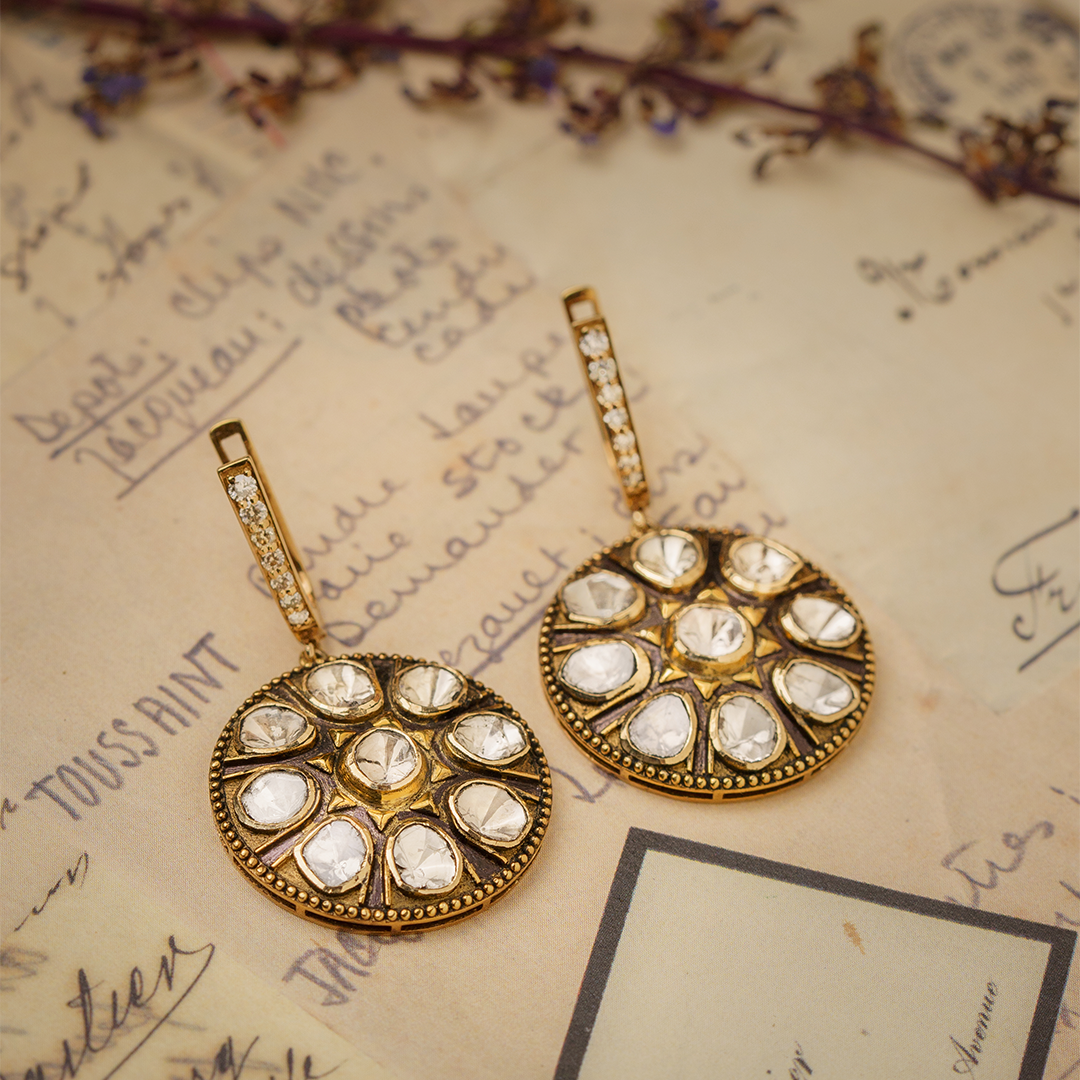 Vintage Ray Polki Earrings