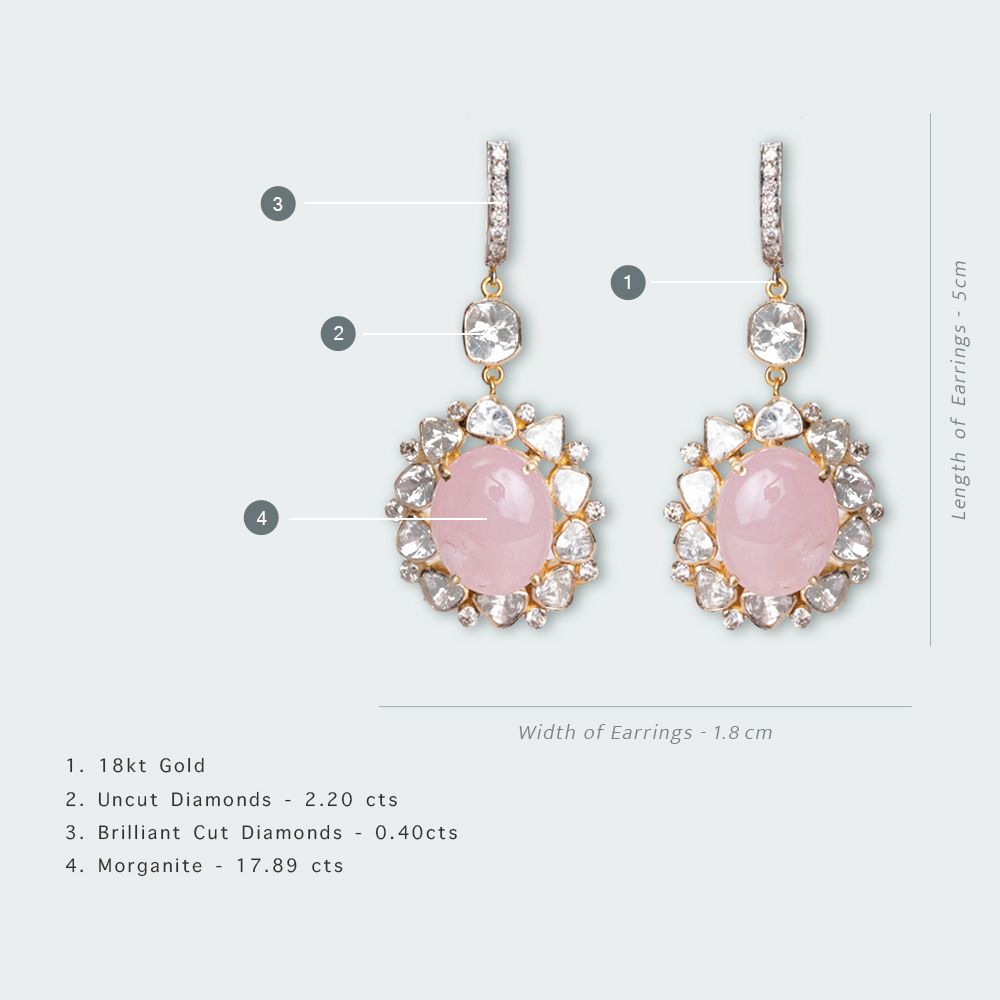 Jeahh Morganite Polki Earrings