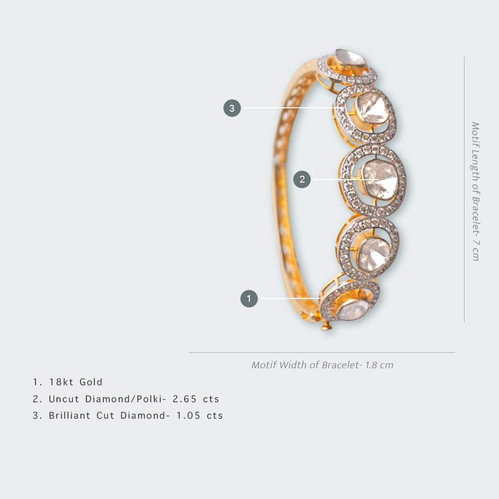 Bayle Sqaure Uncut Diamond Bangle