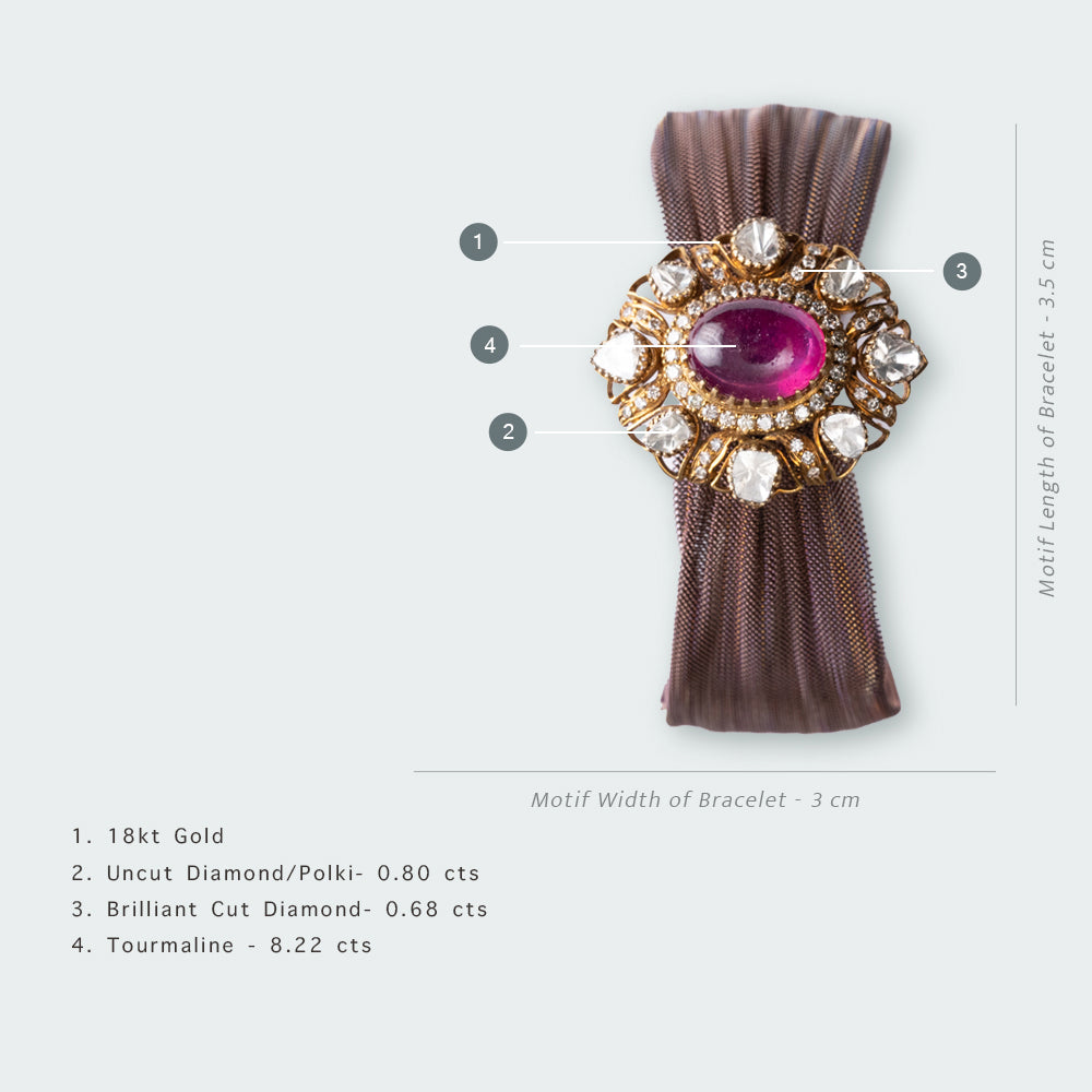 Crest Tourmaline and Uncut Diamond Cuff
