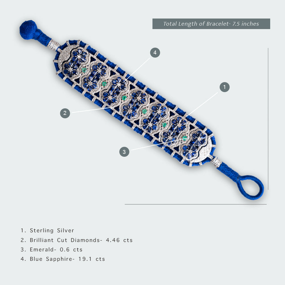 Delphi Emerald Blue Sapphire Diamond Bracelet