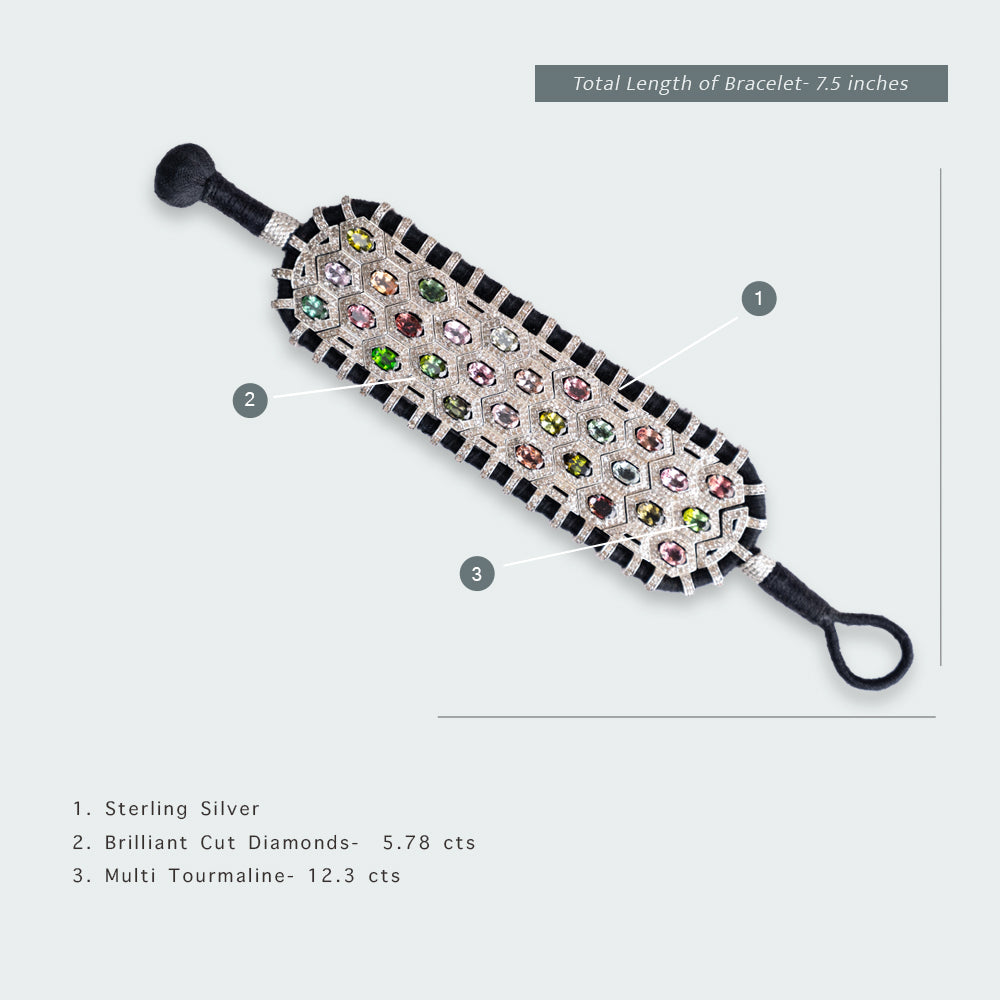 Riley Multi Tourmaline Diamond Bracelet