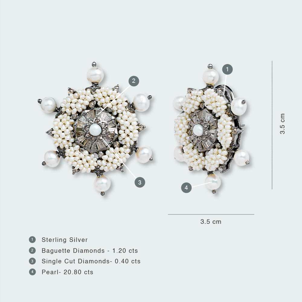 Woven Star Pearl Earrings