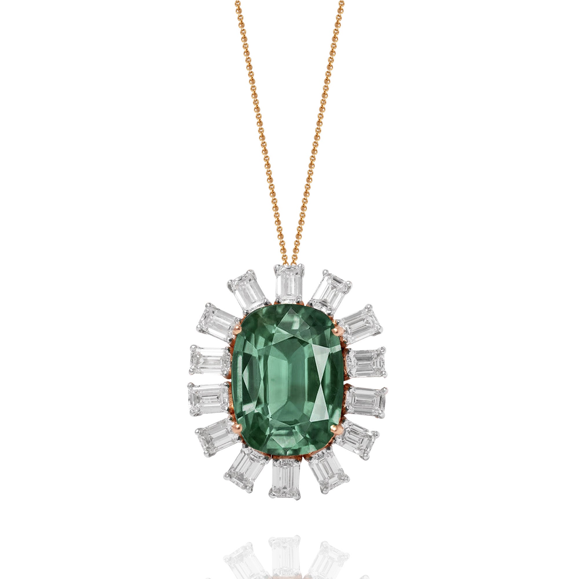 Emerald Cut Halo Lab Diamond Pendant