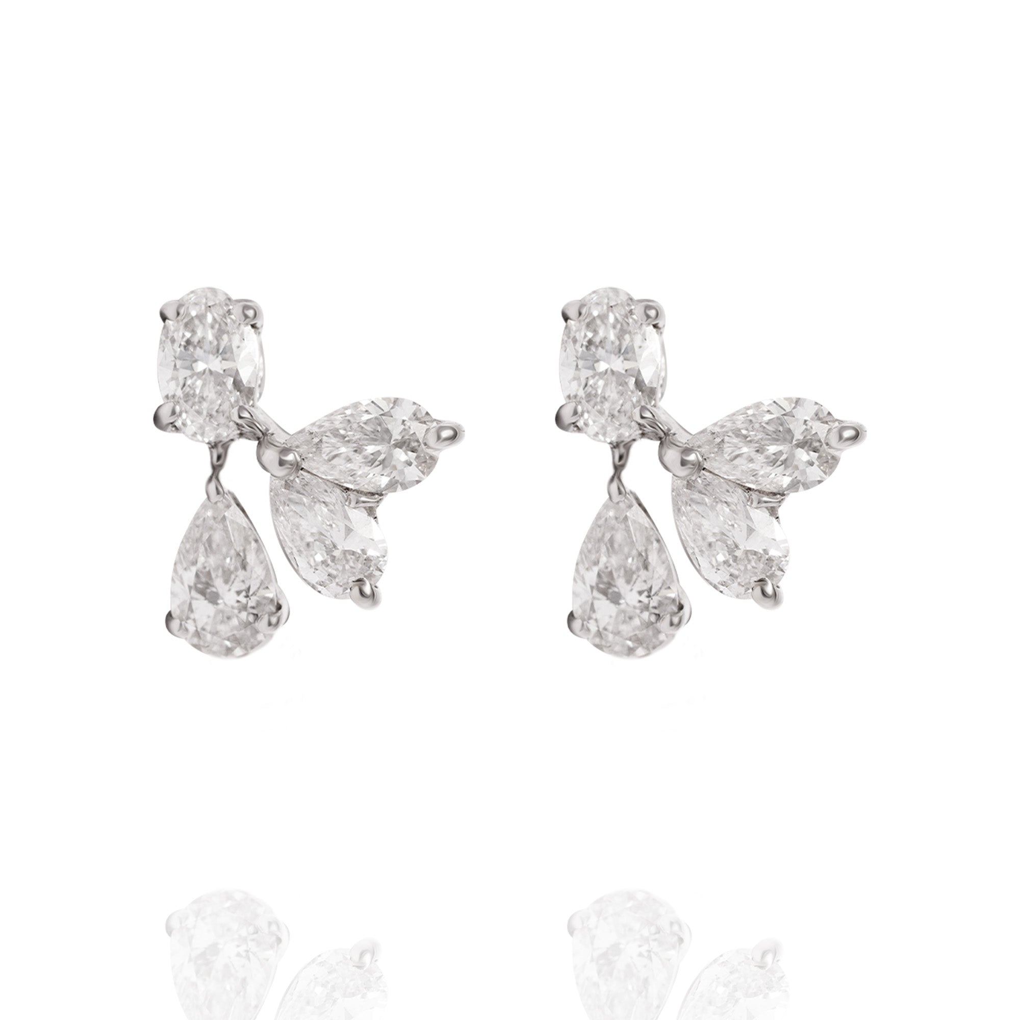 Primrose Three Stone Lab Diamond Earrings