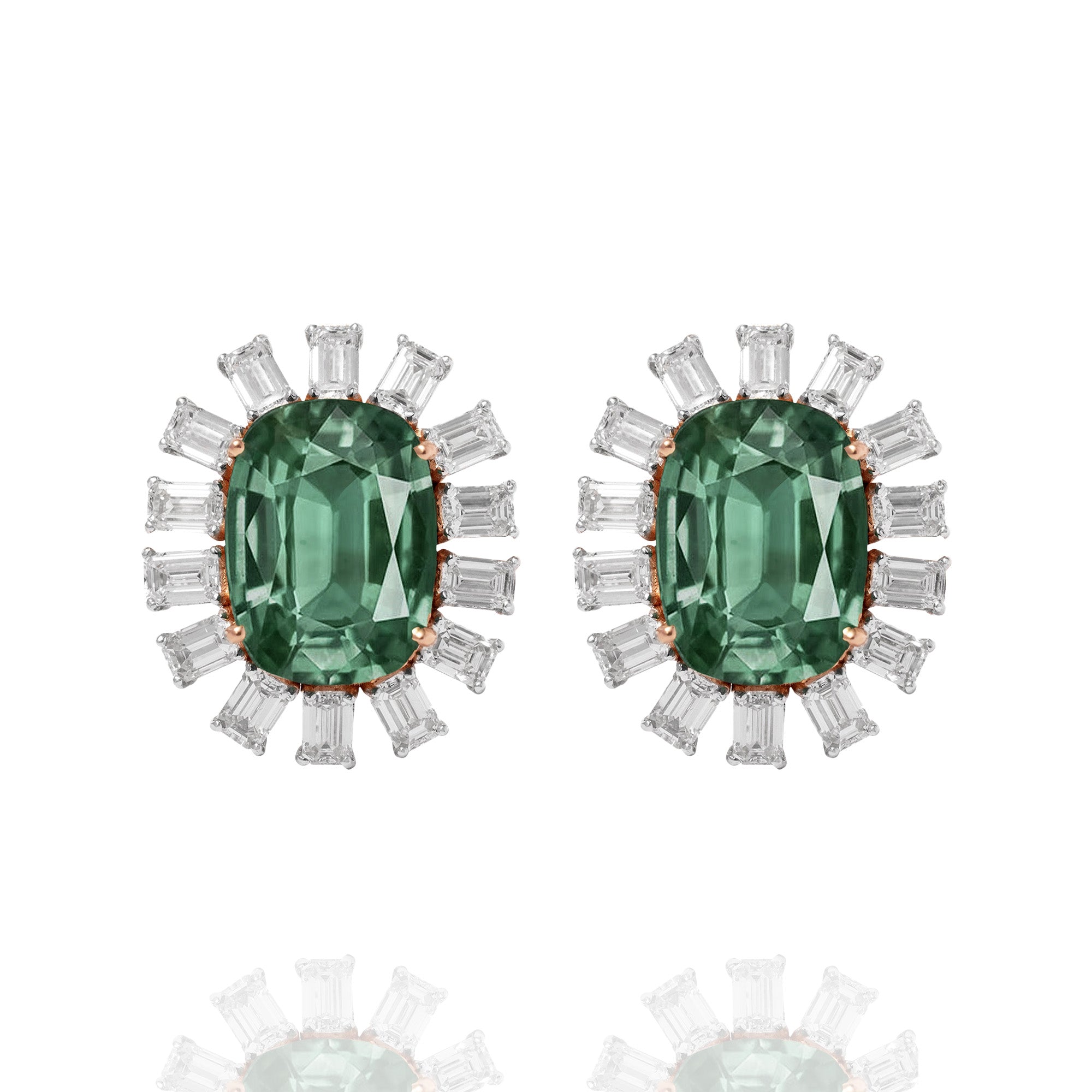 Emerald Cut Halo Lab Diamond Earrings