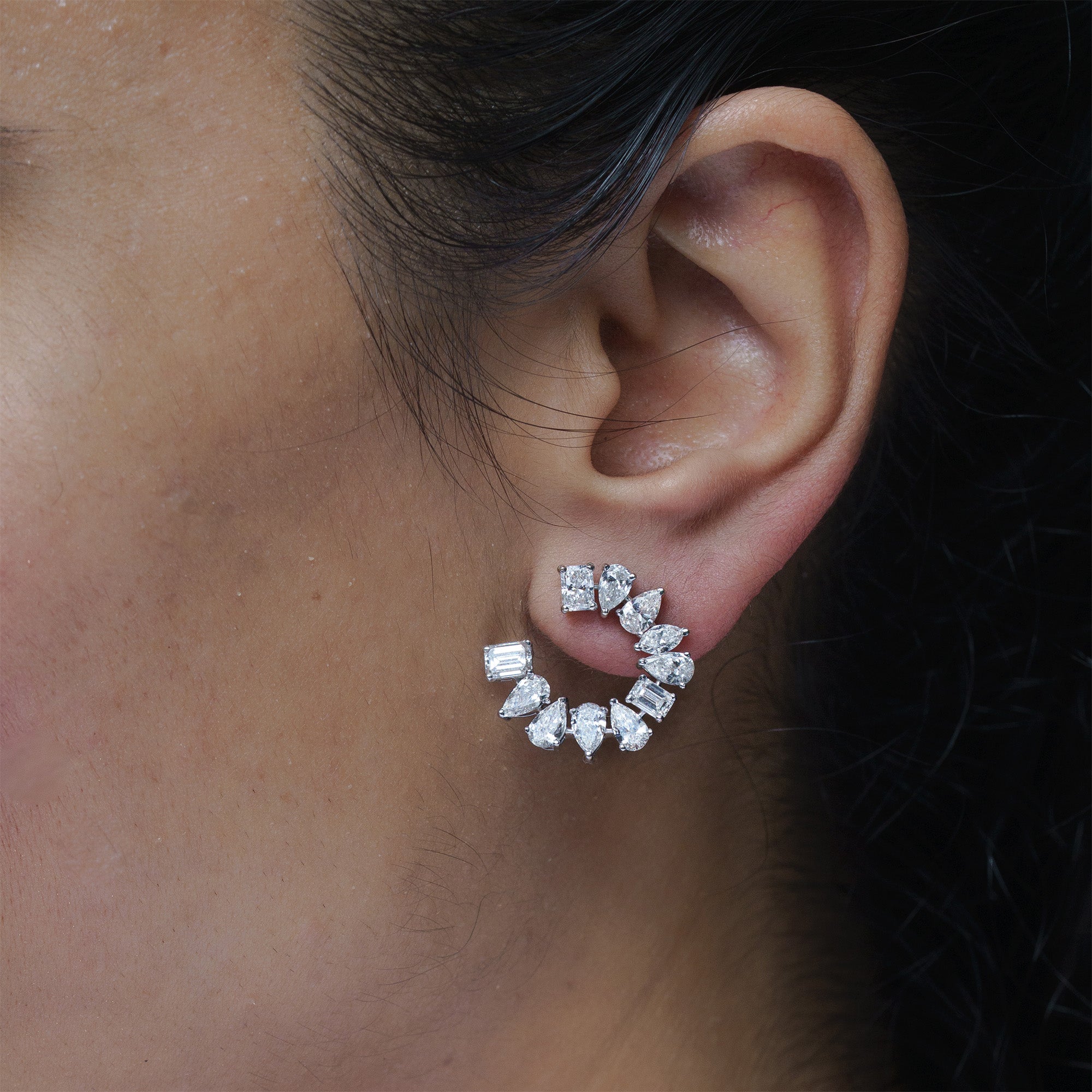 Elizabeth Lab Diamond Hoops