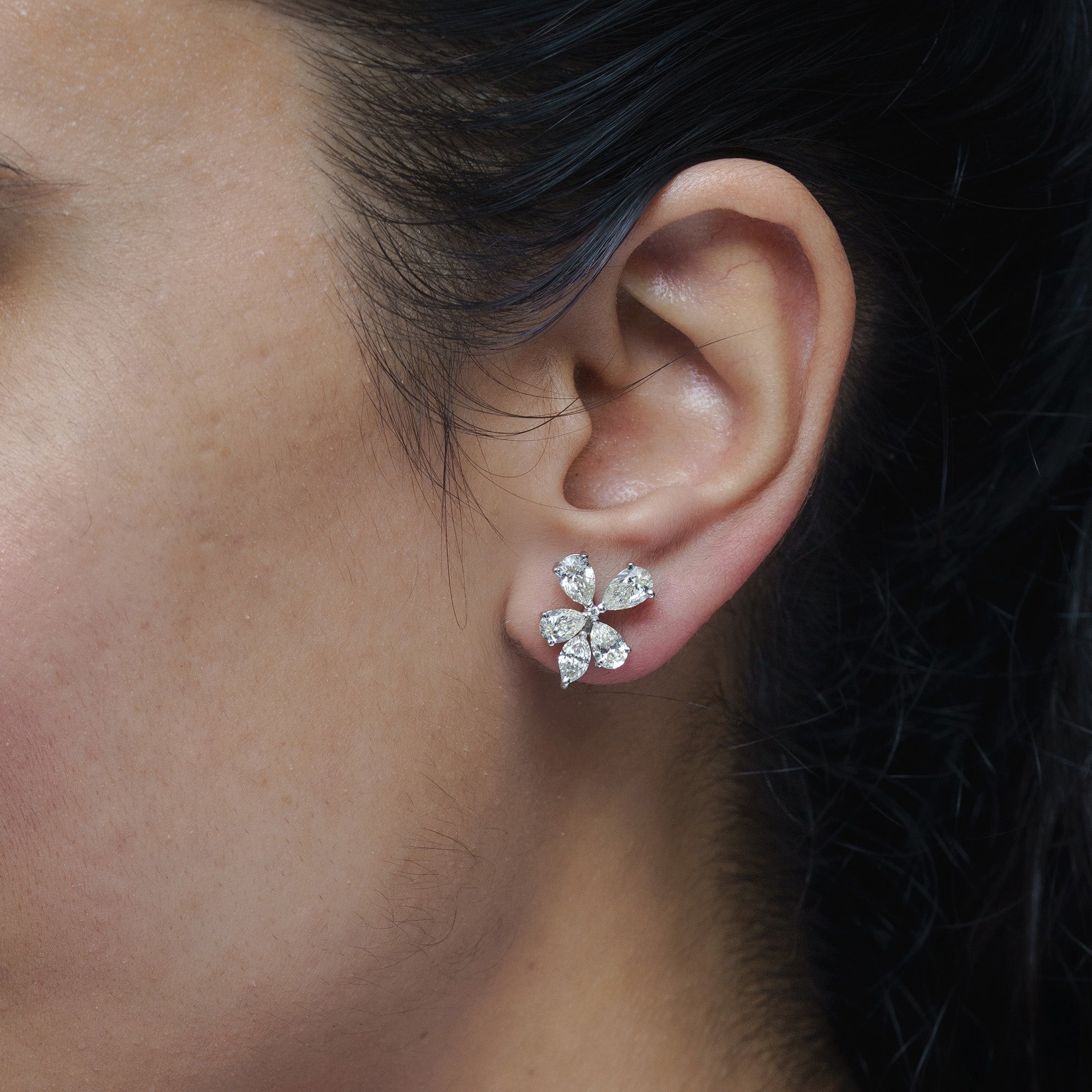 Lauren Lab Diamond Floral Earrings