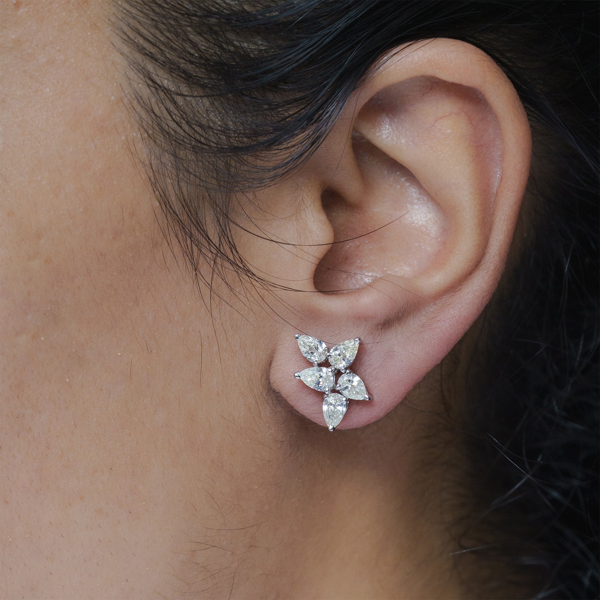 Eva Floral Lab Diamond Earrings