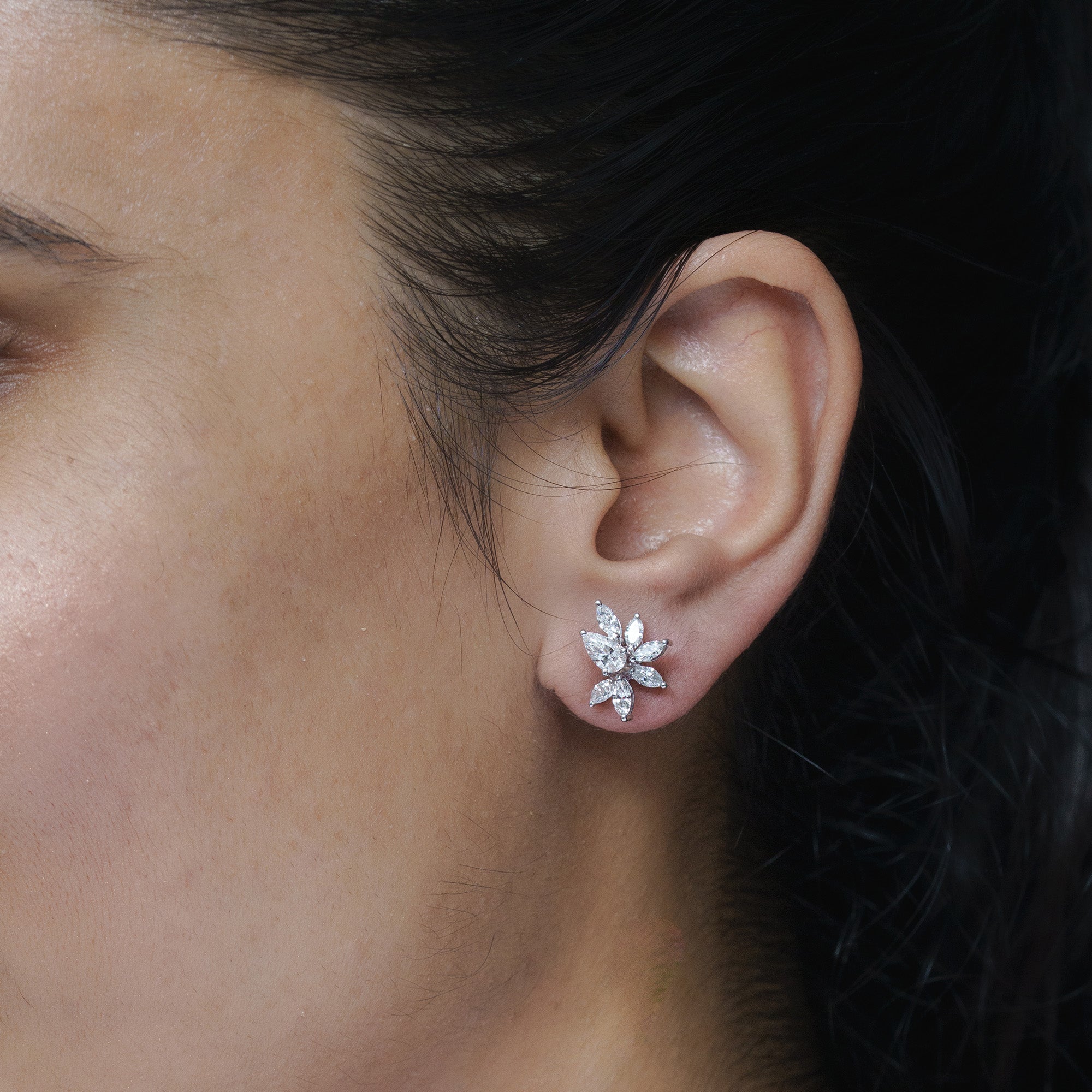 Karine Floral Fancy Lab Diamond Earring