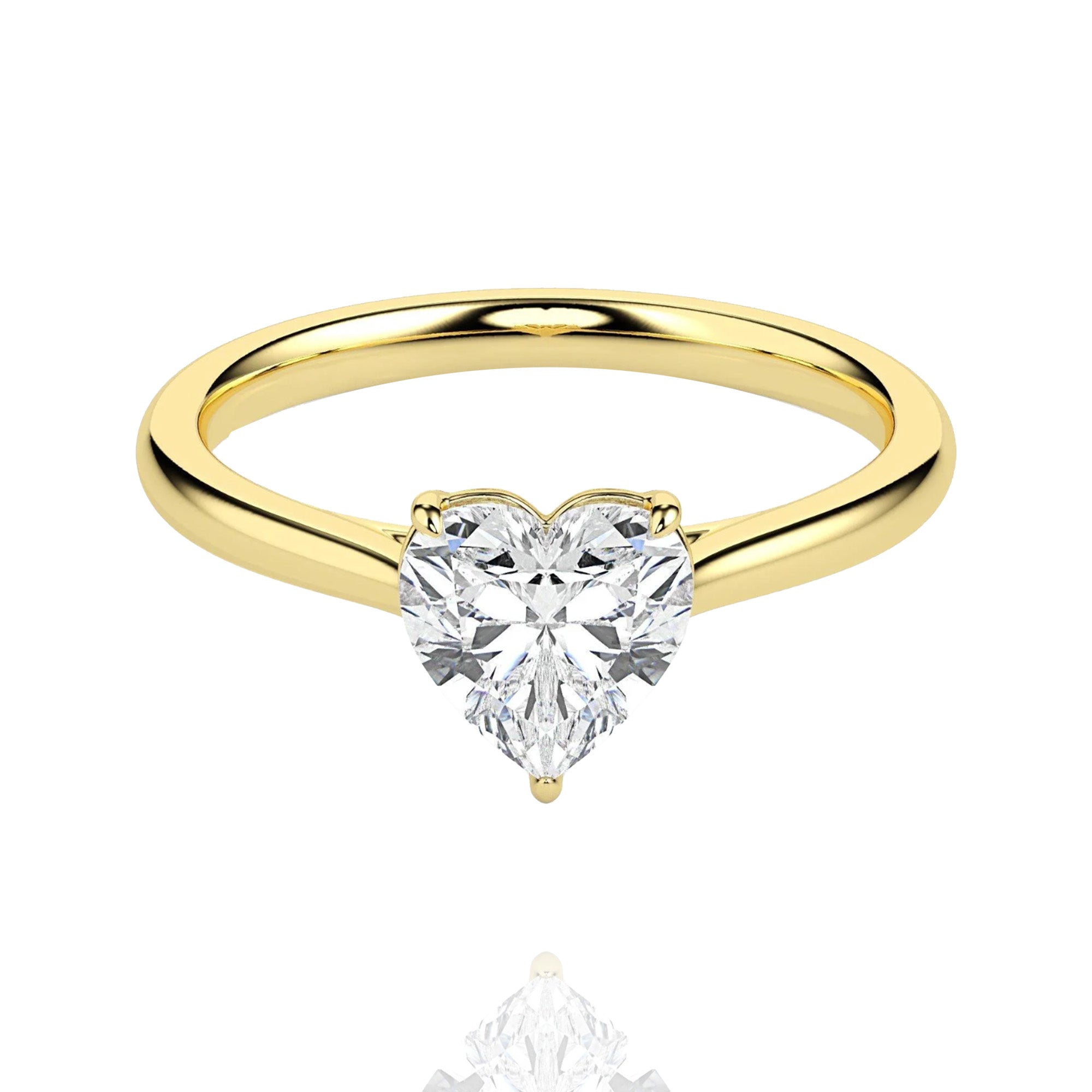 classic Heart lab grown solitaire ring
