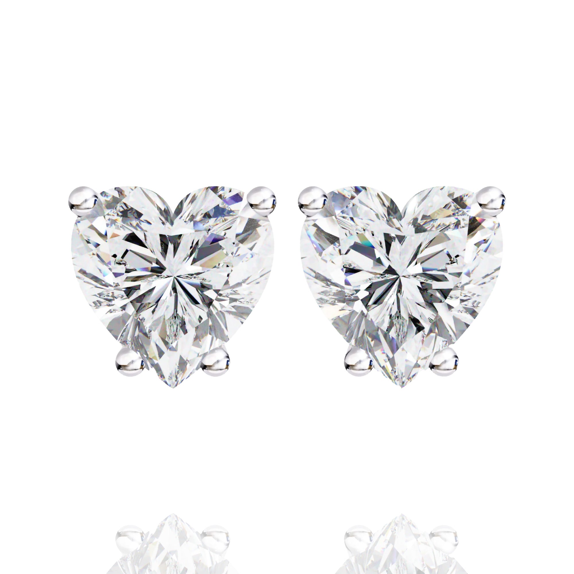 Classic Heart Lab Grown Solitaire Earrings