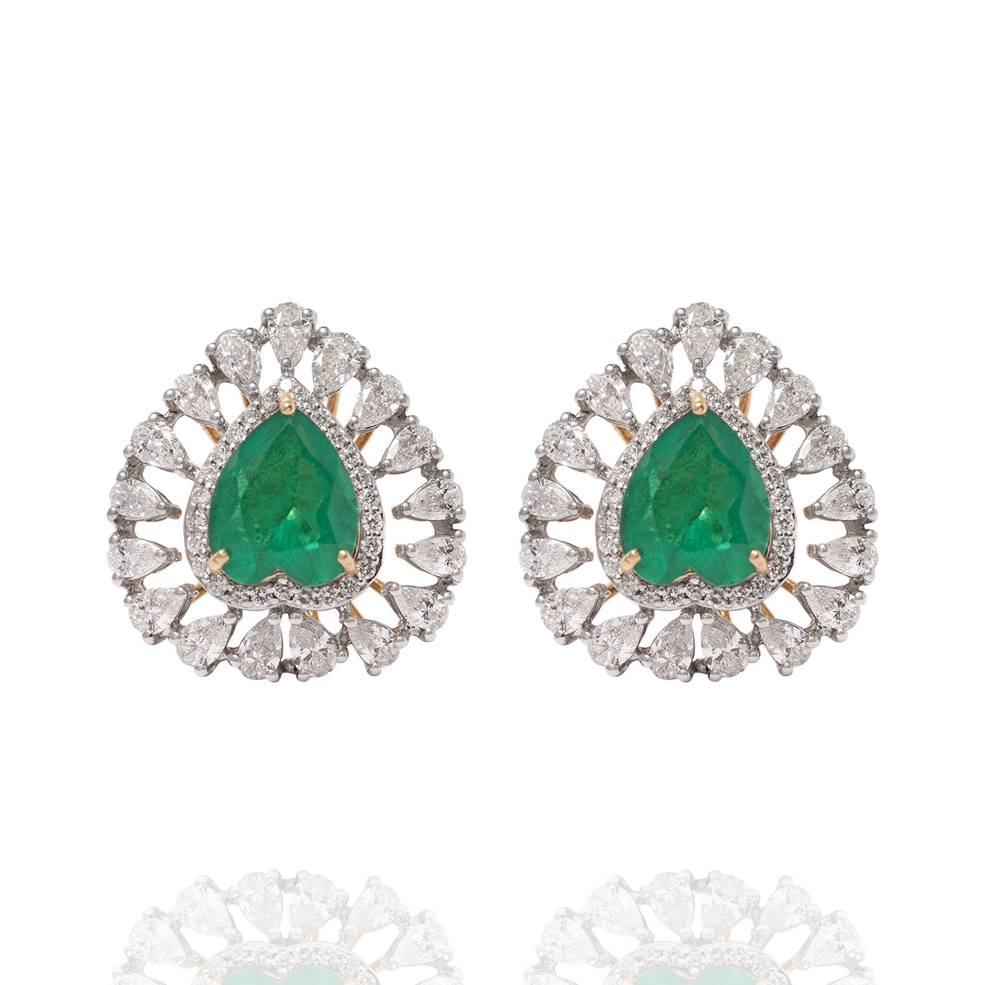 Whitley Emerald Lab Diamond Earrings