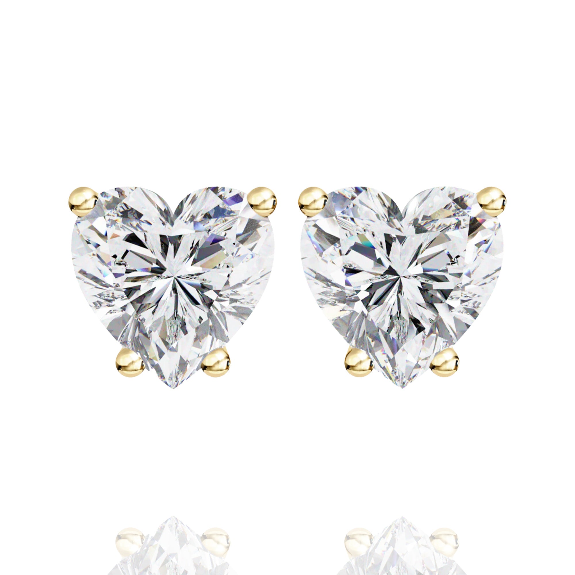 Classic Heart Lab Grown Solitaire Earrings