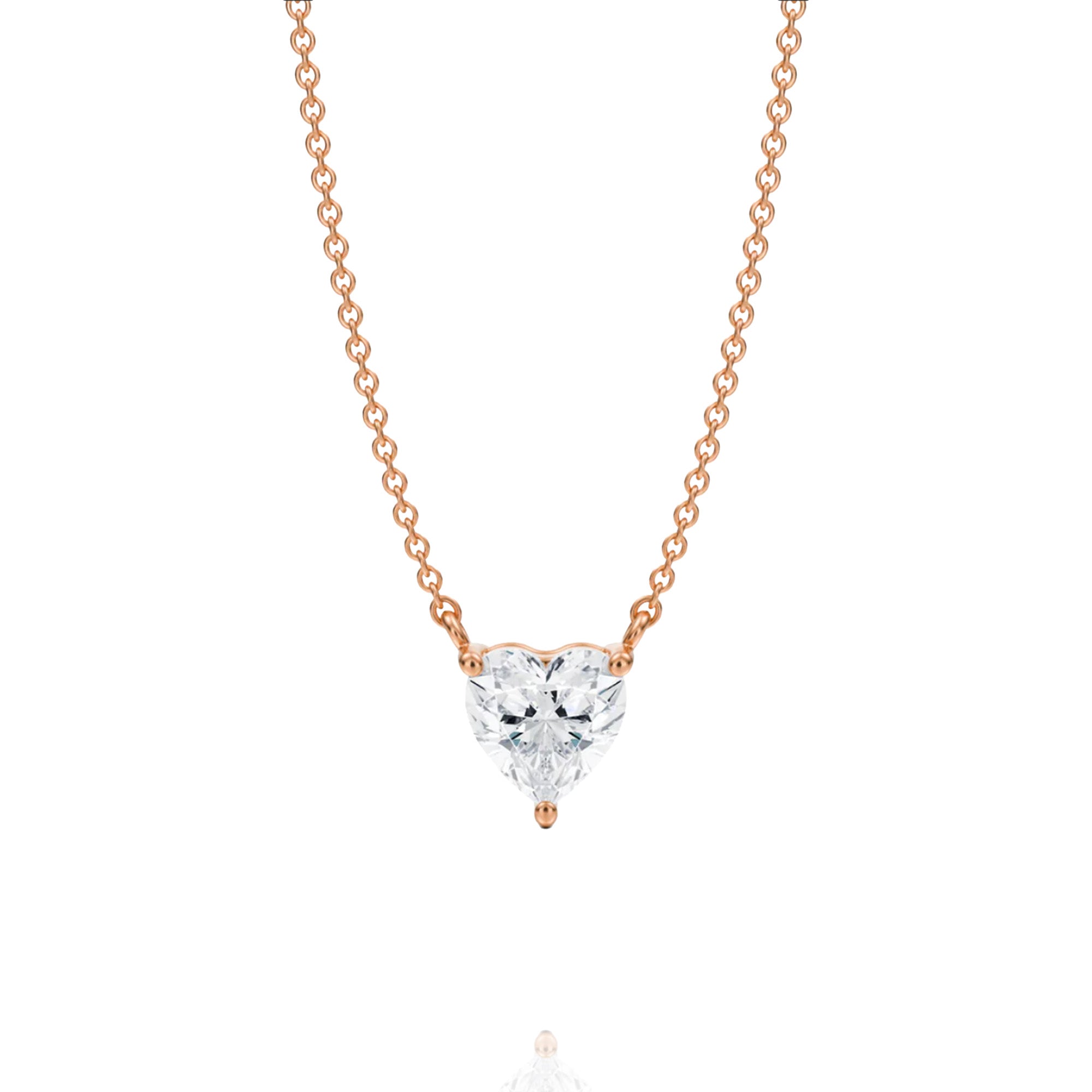 classic Heart lab grown solitaire pendant