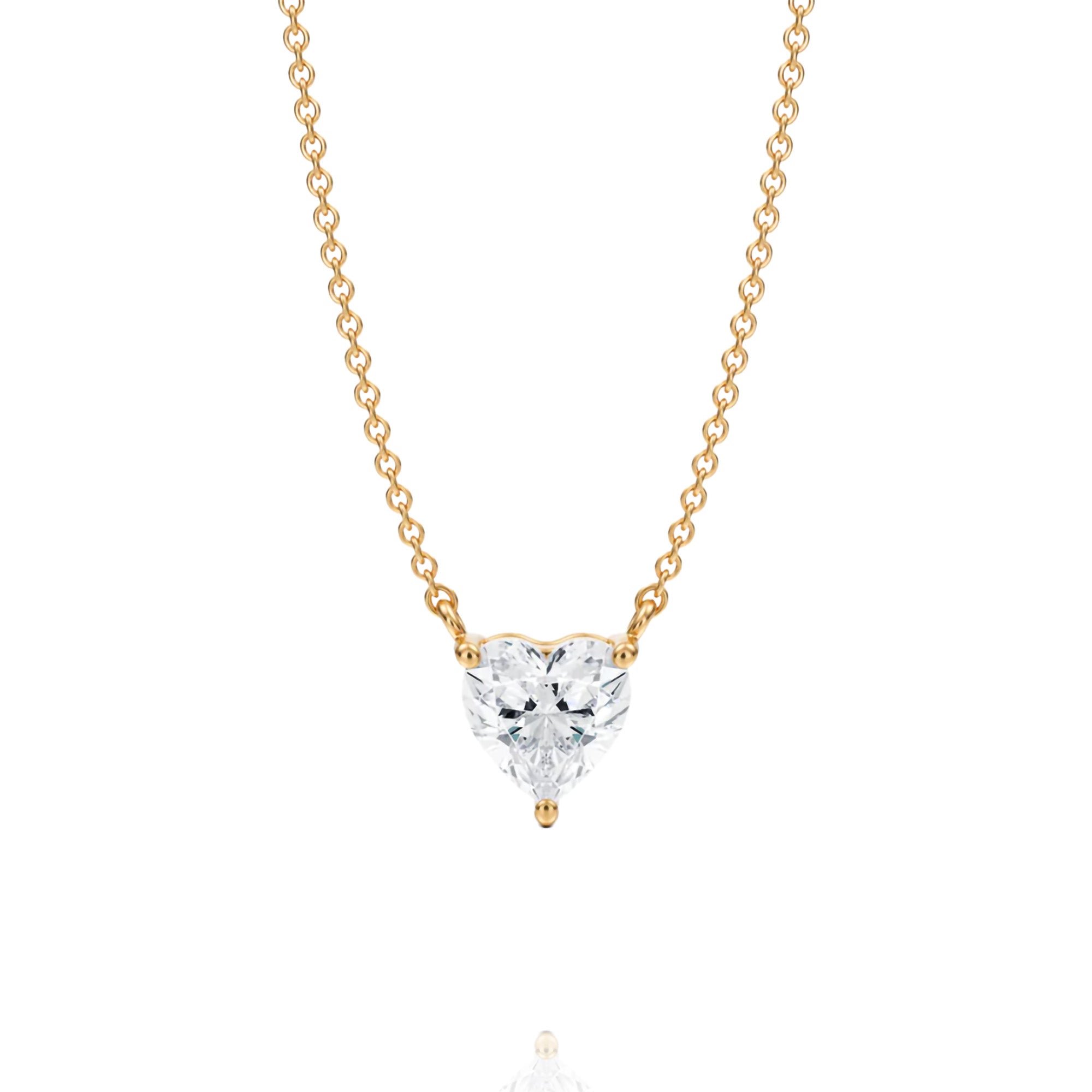 classic Heart lab grown solitaire pendant