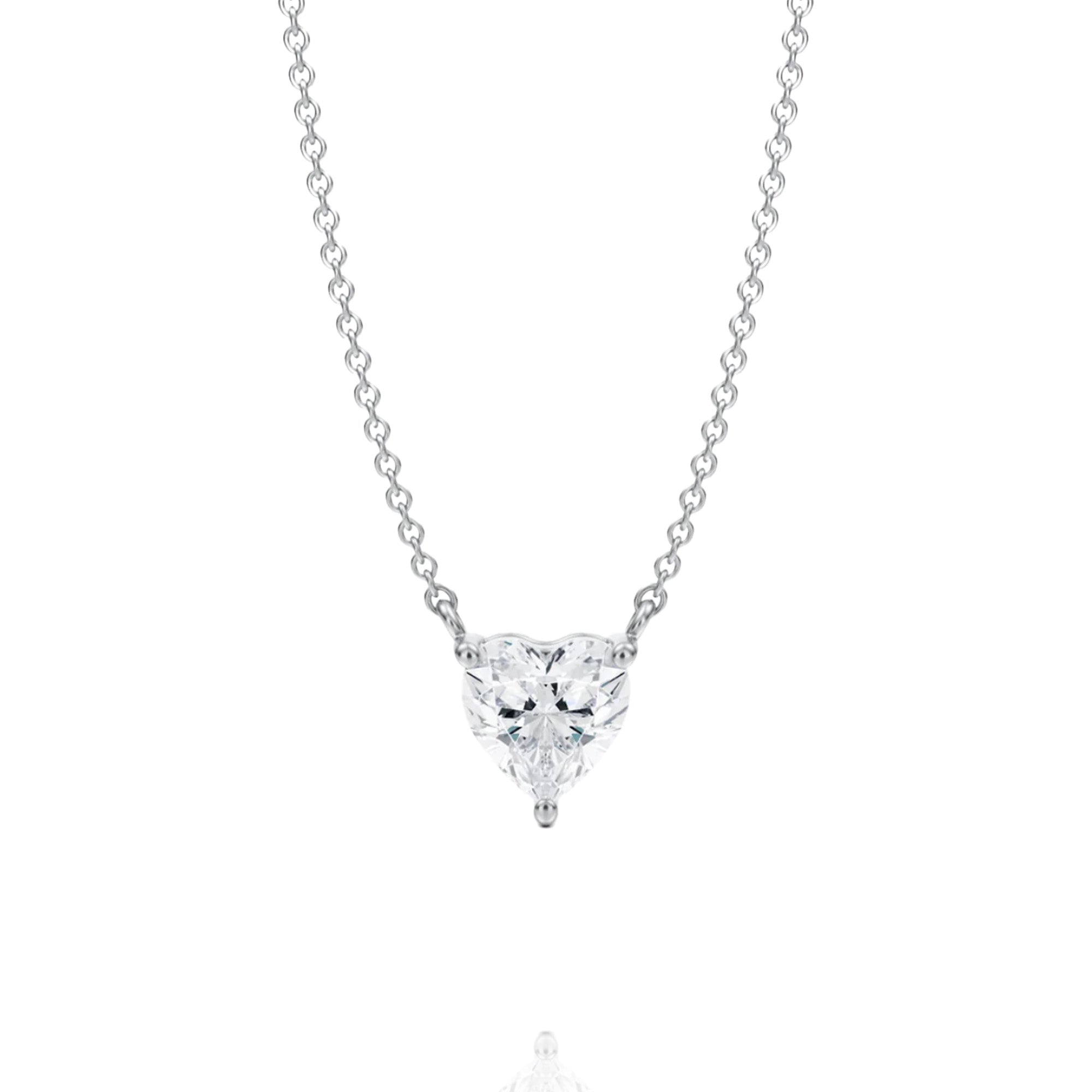 classic Heart lab grown solitaire pendant
