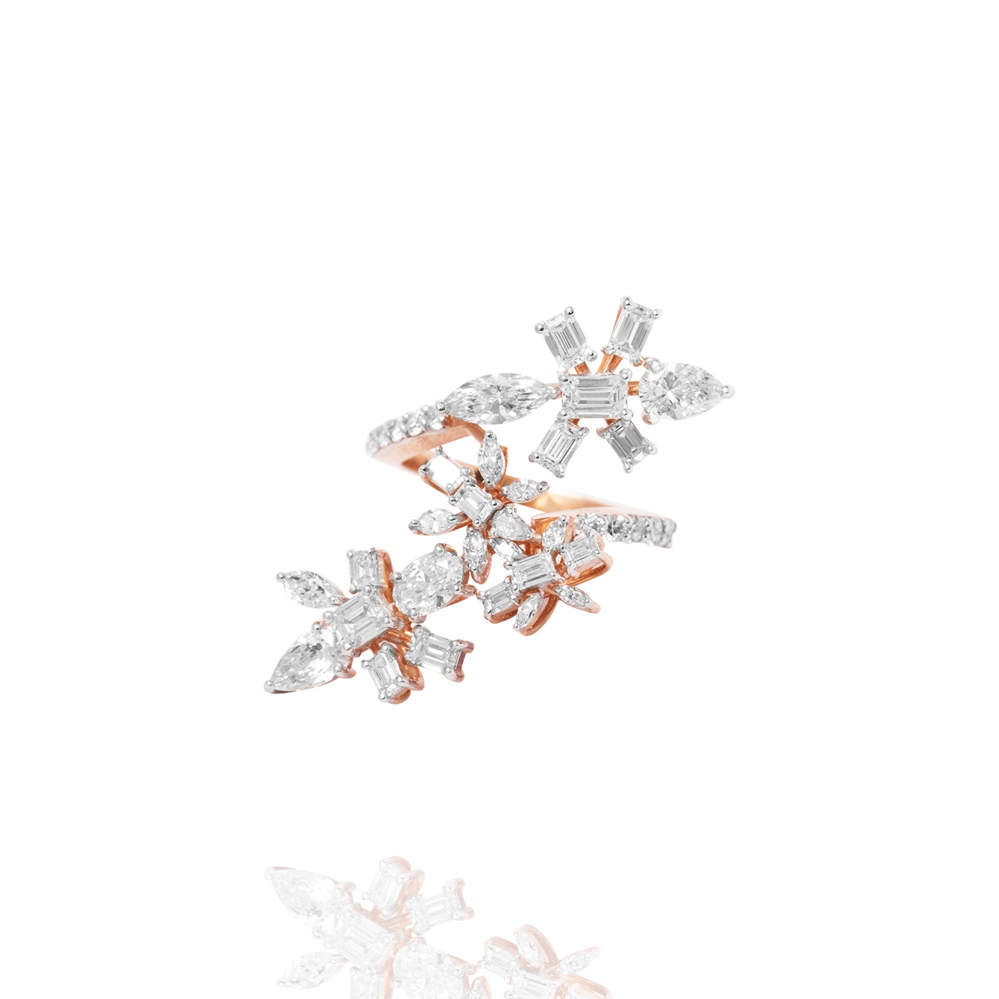 Statement Edna Floral Lab Diamond Ring