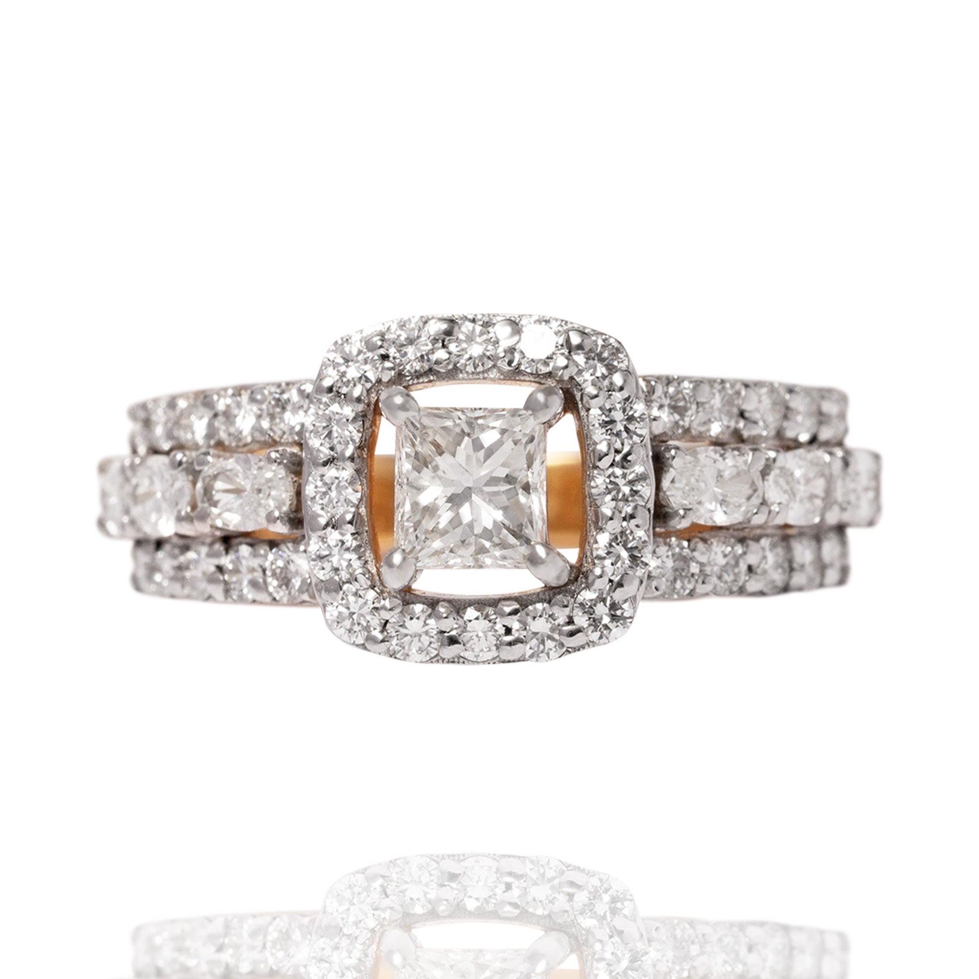 Stardust Halo Princess Cut Lab Diamond Ring