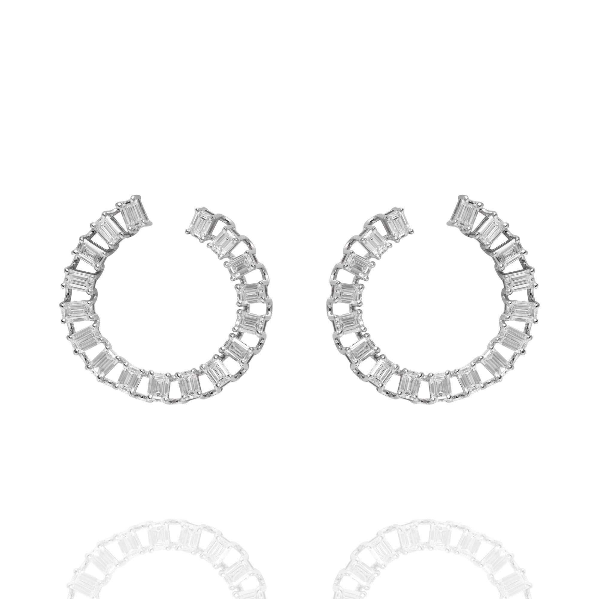 Grace Baguette Lab Diamond Hoop