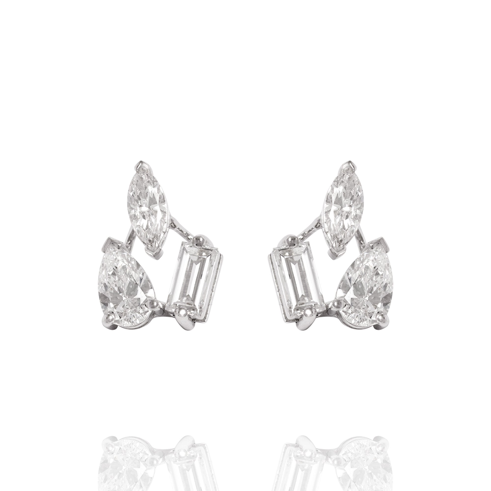 Mireille Three Petal Lab Diamond Earring