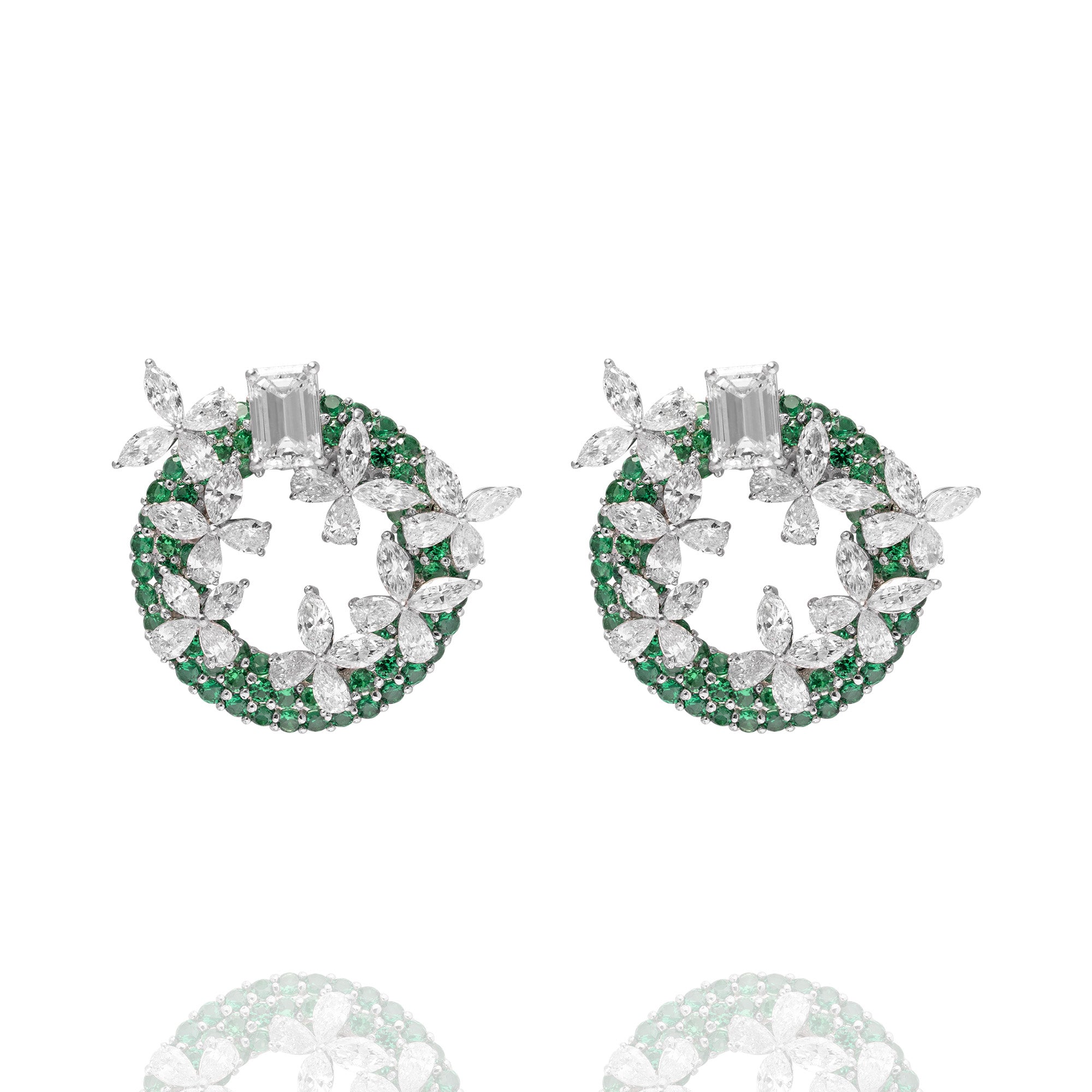 Francesca Emerald Lab Diamond Earring