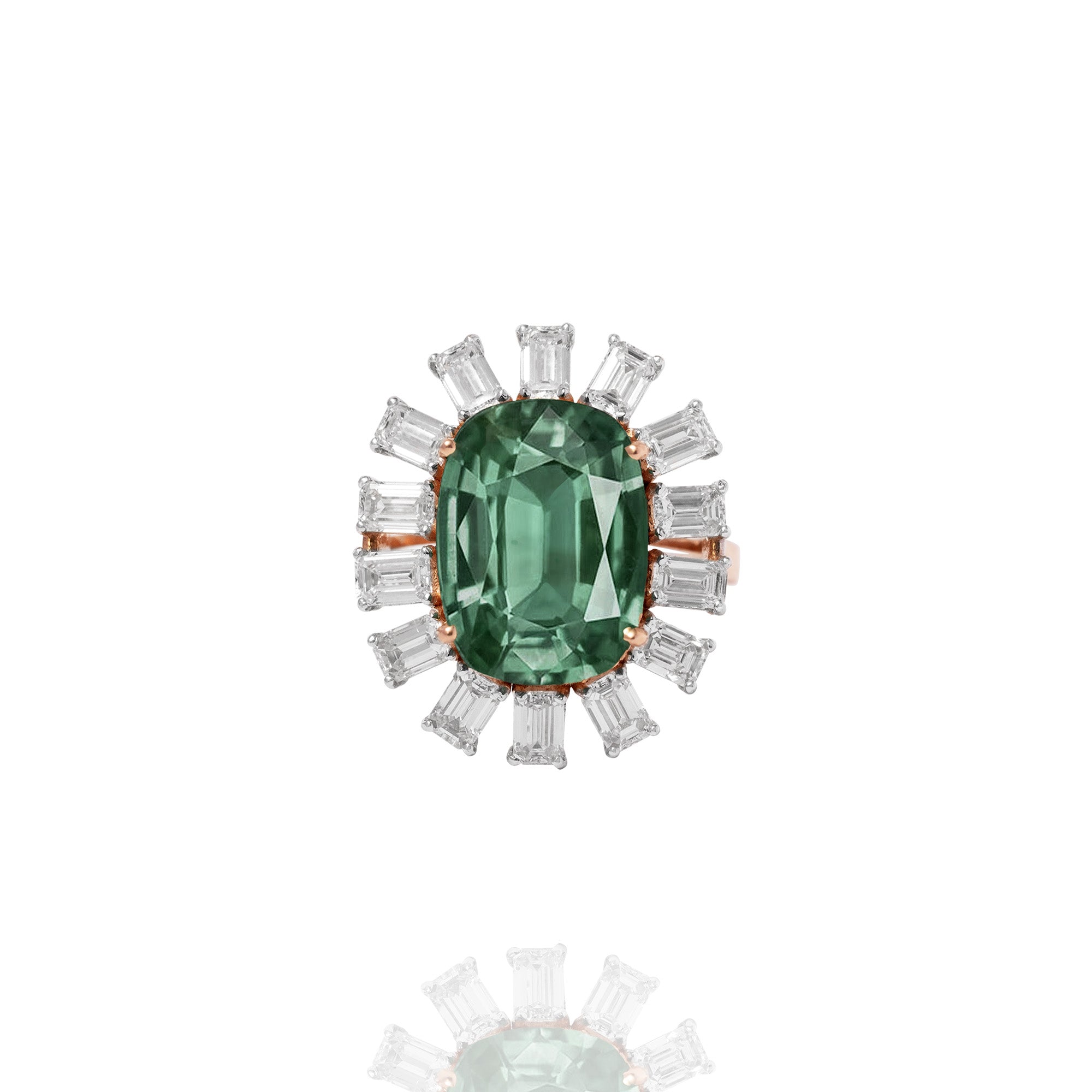 Emerald Cut Halo Lab Diamond Ring
