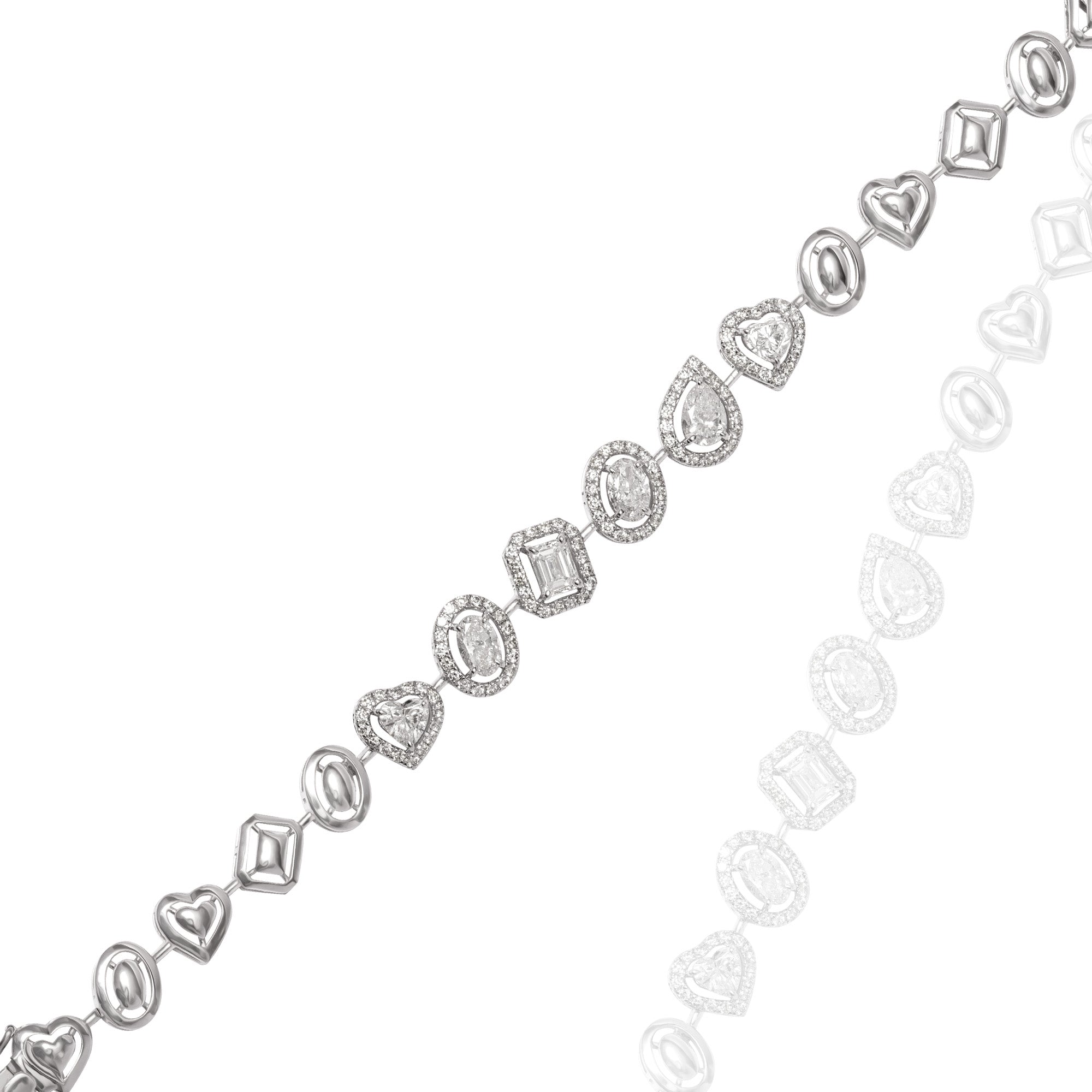 Maliah Emerald and Drop Cut Lab Diamond Bracelet