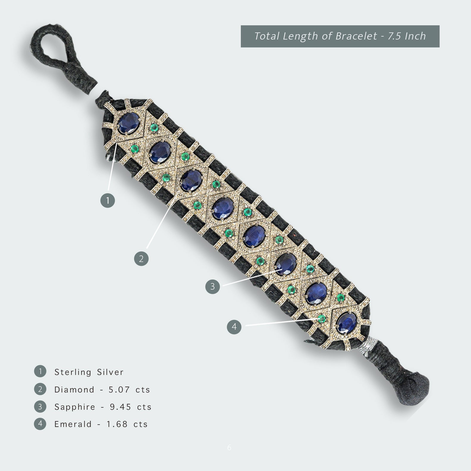 Zaryan Emerald Sapphire Diamond Bracelet
