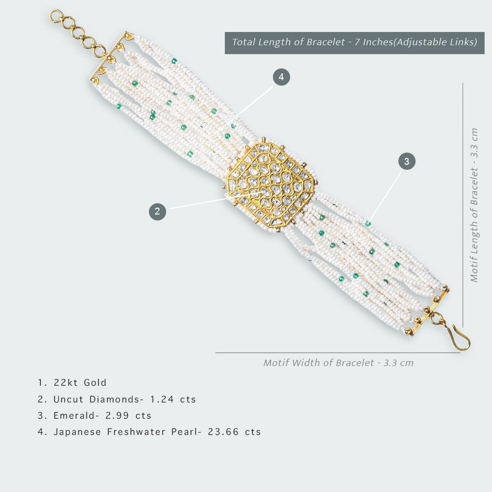 Advika Emerald Polki Bracelet